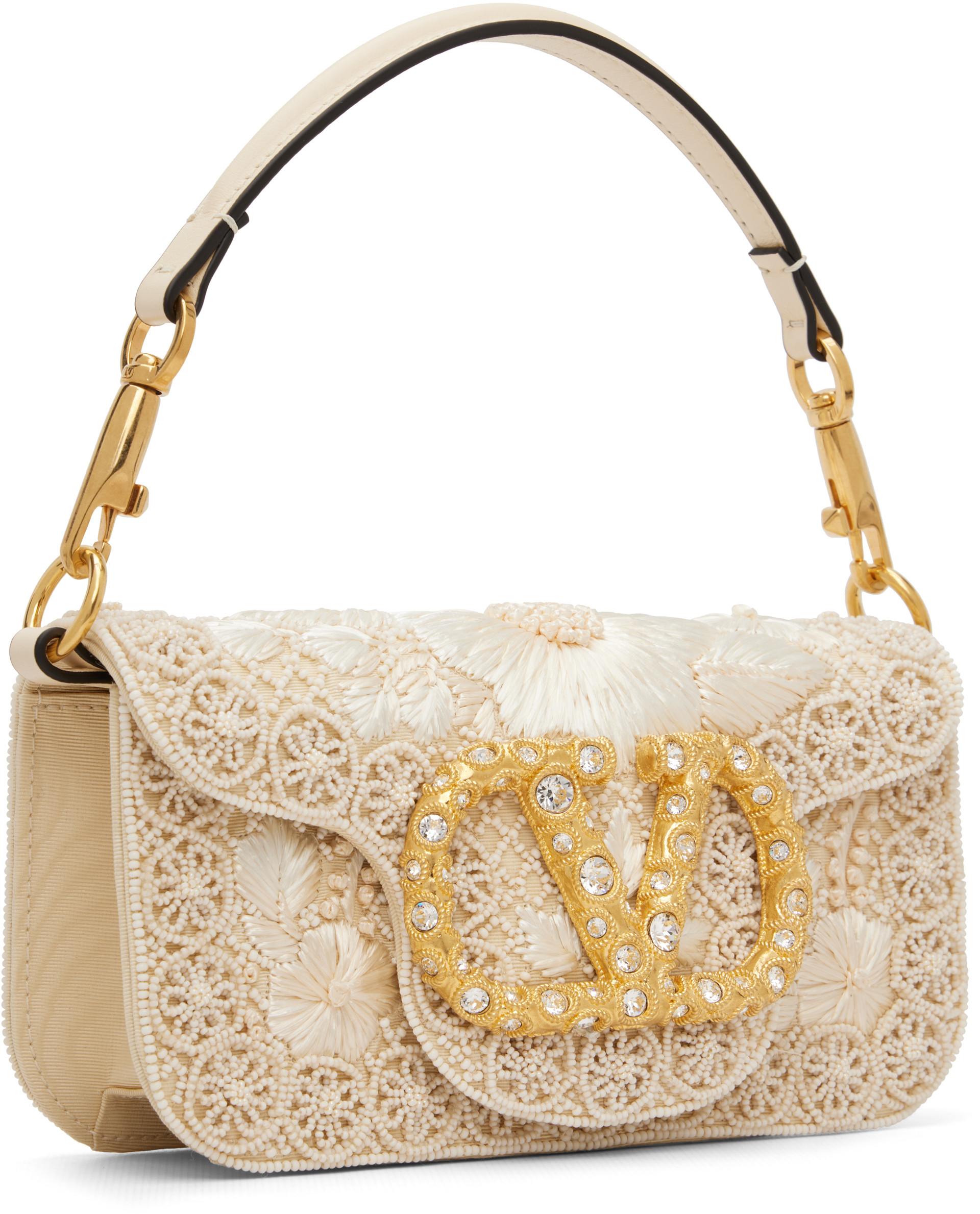 Valentino Garavani: ベージュ スモール Locò エンブロイダリー