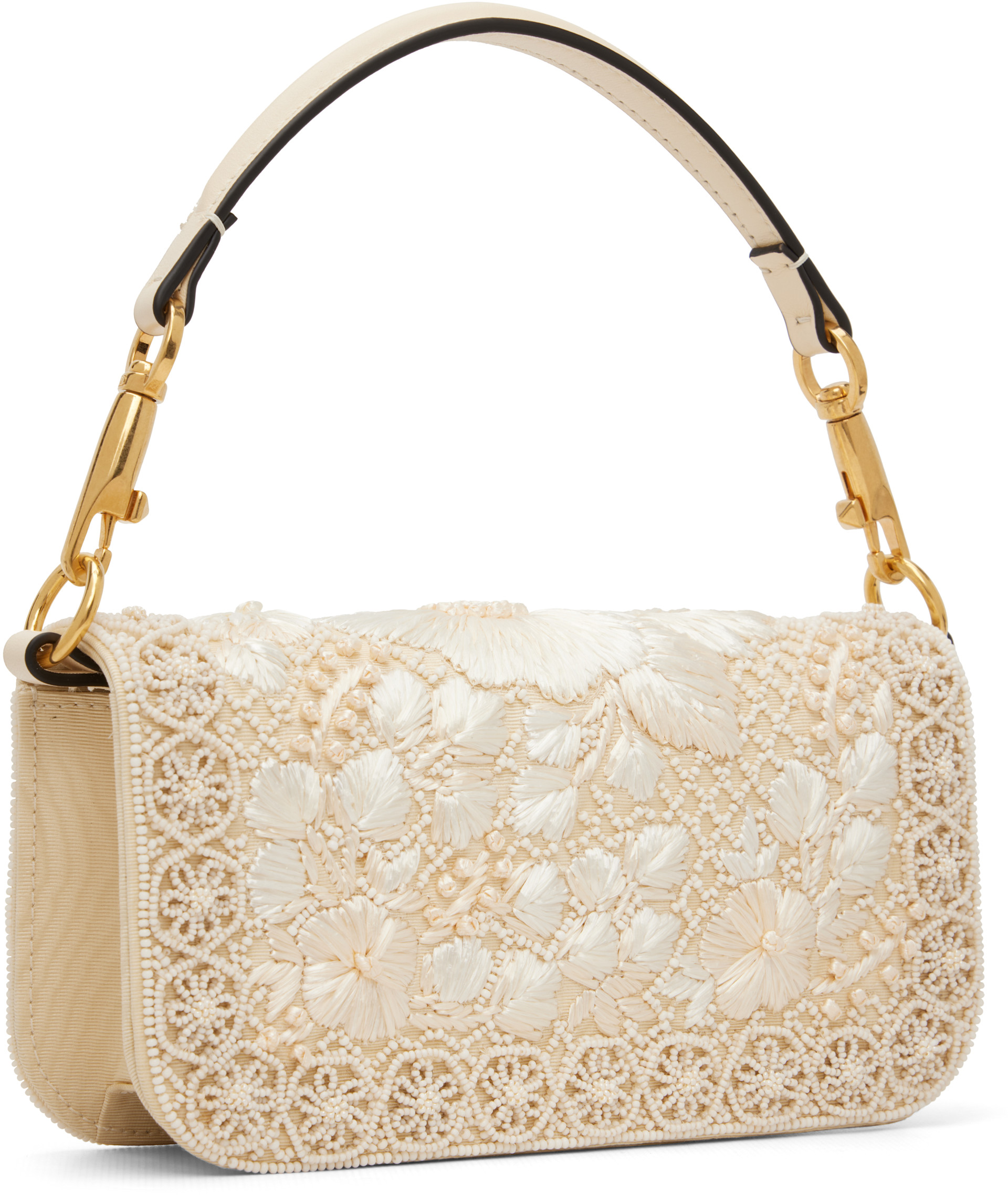 【GW明けまで限定SALE】Valentino ベージュ かごバッグ ショルダー Valentino Garavani: ベージュ スモール Locò エンブロイダリー