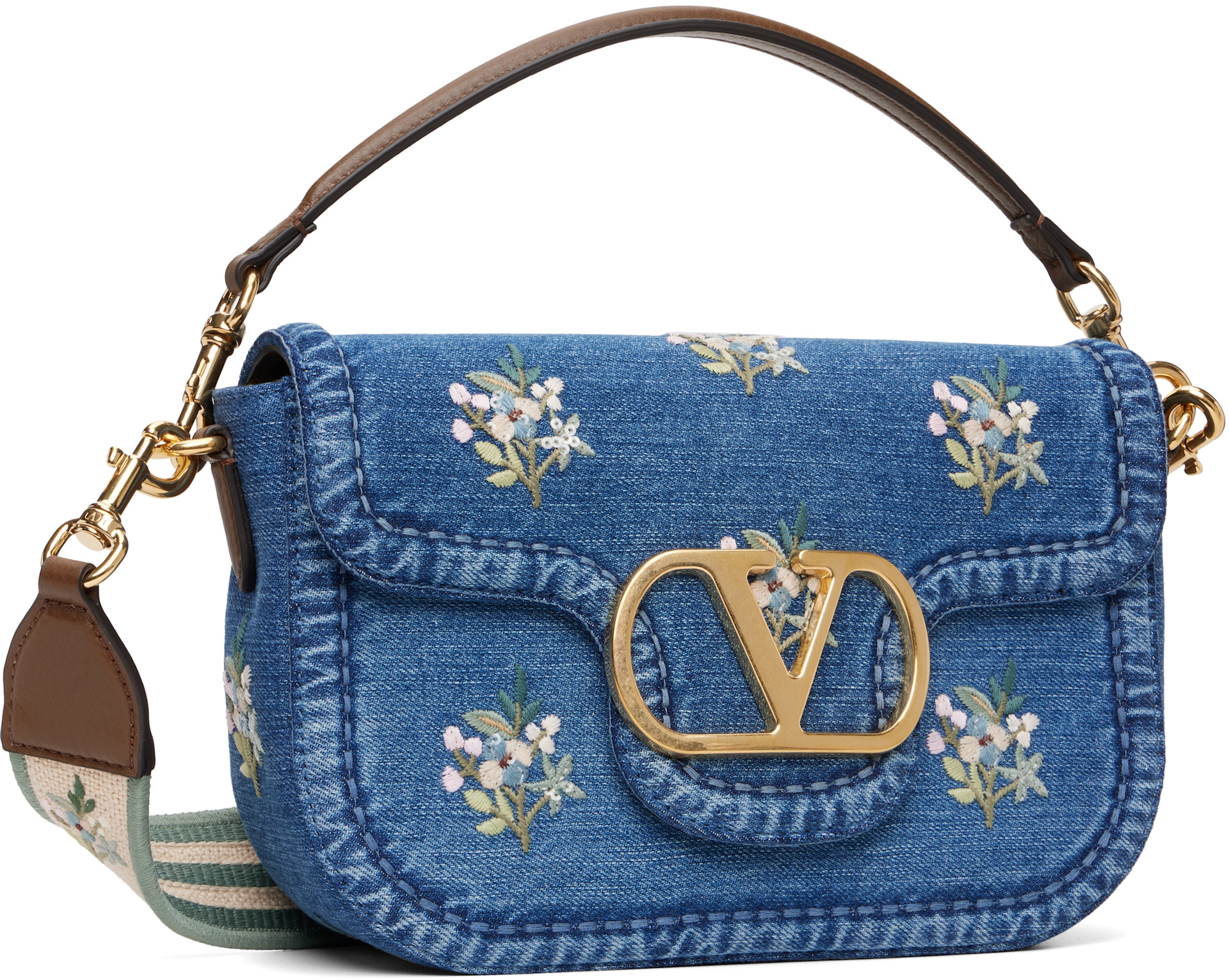 Valentino Garavani: Blue Alltime Medium Shoulder Bag | SSENSE