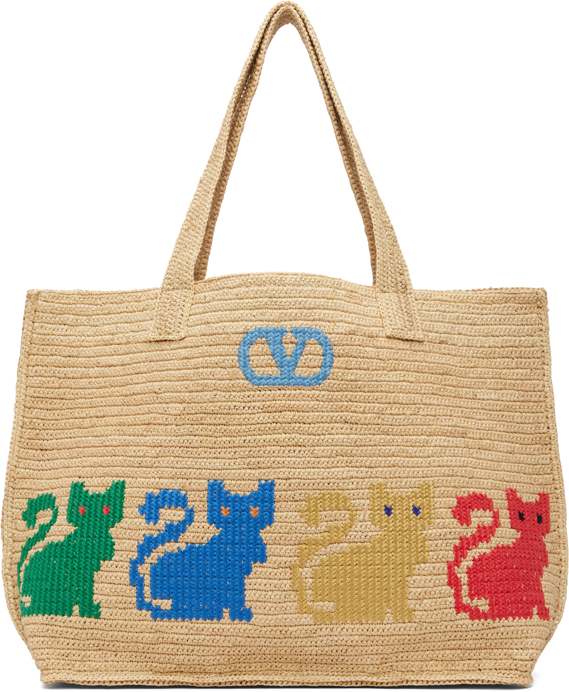 Valentino Garavani: ベージュ ラージ Raffiachat Shopping ラフィア 
