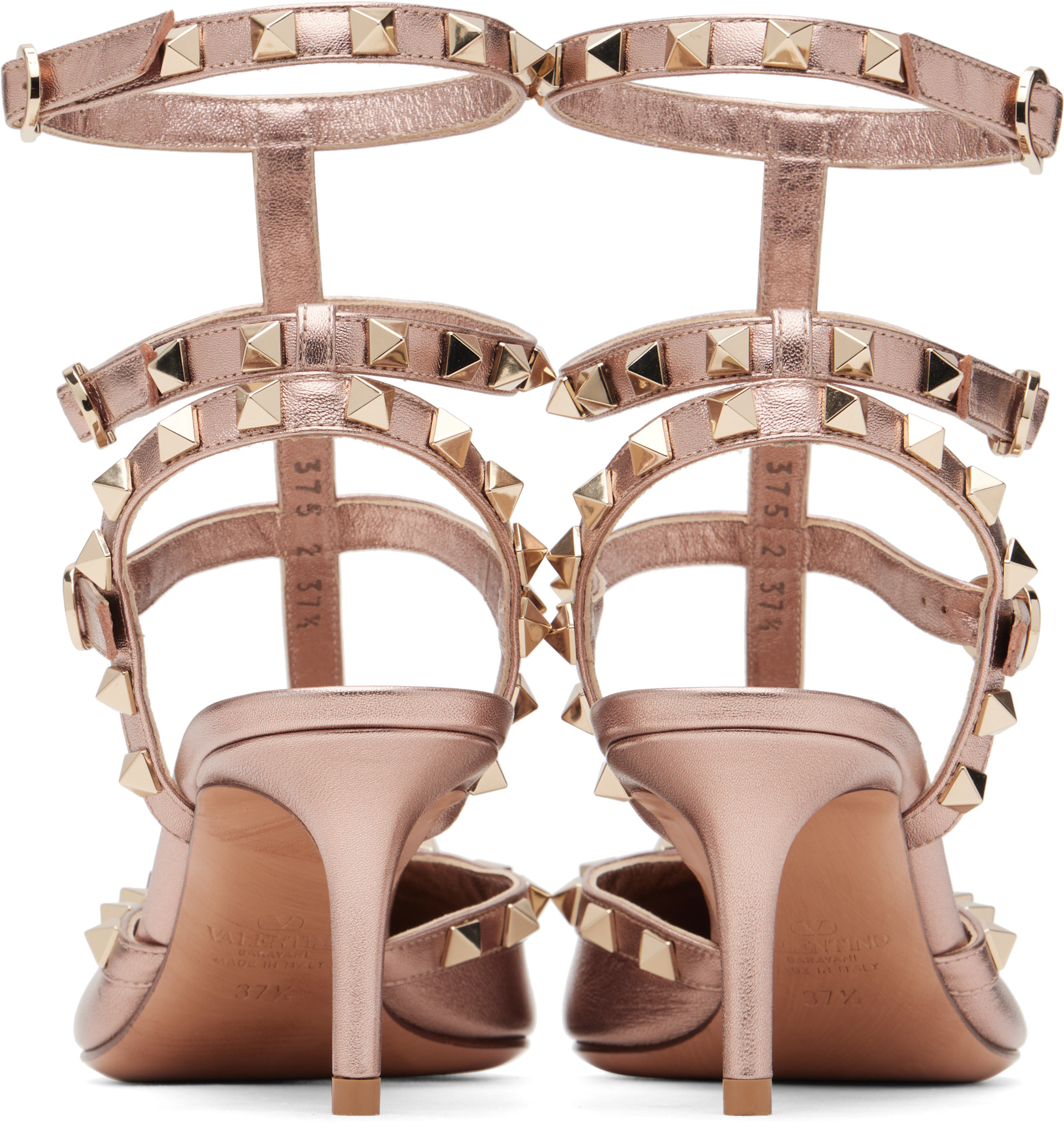 Valentino Garavani: ピンク Rockstud Caged ヒール | SSENSE 日本