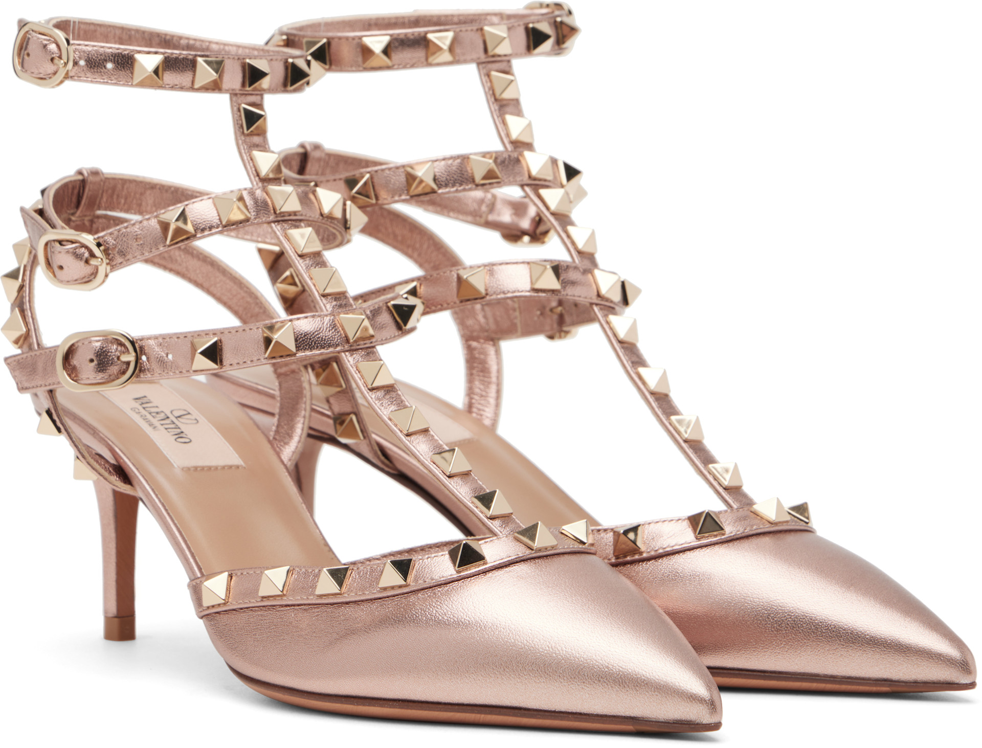 Valentino Garavani: ピンク Rockstud Caged ヒール | SSENSE 日本