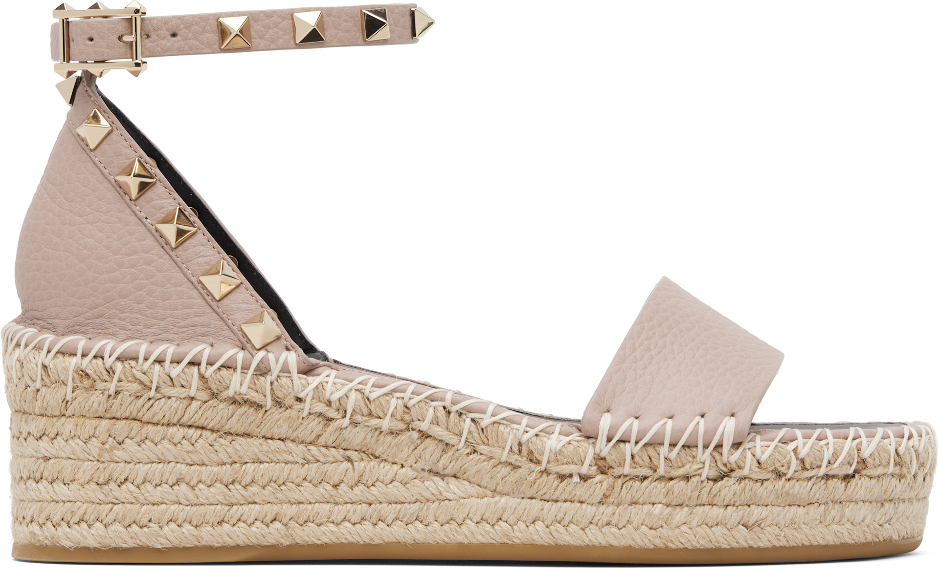 Valentino Garavani: Taupe Rockstud Sandals | SSENSE