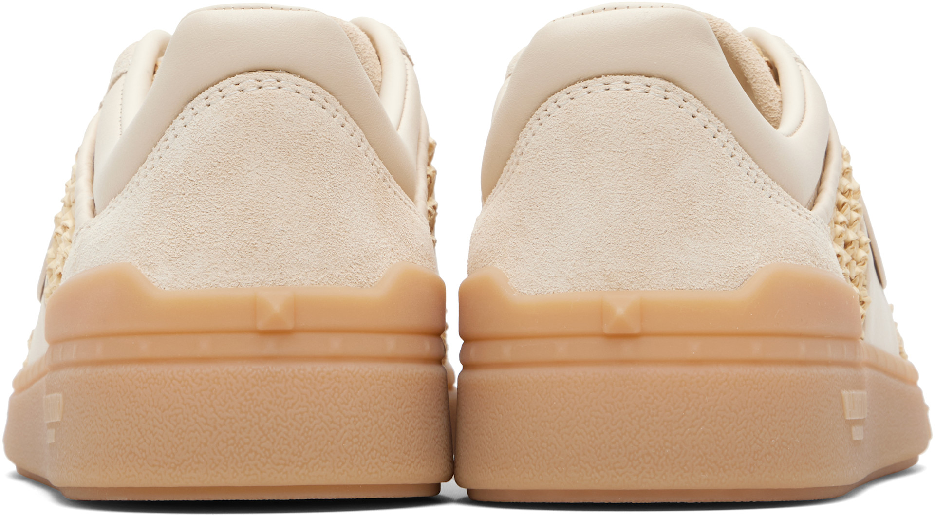 Valentino Garavani: Off-White & Beige Upvillage Woven Faux-Raffia