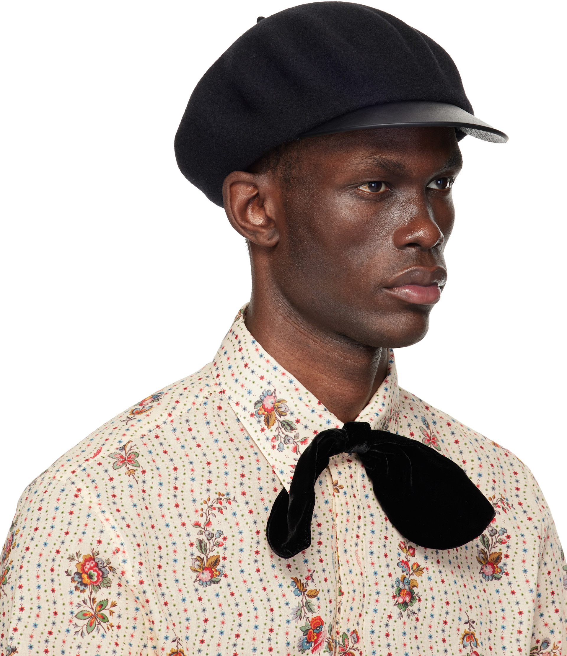 Valentino Garavani: ブラック VLogo Signature レザー バイザー