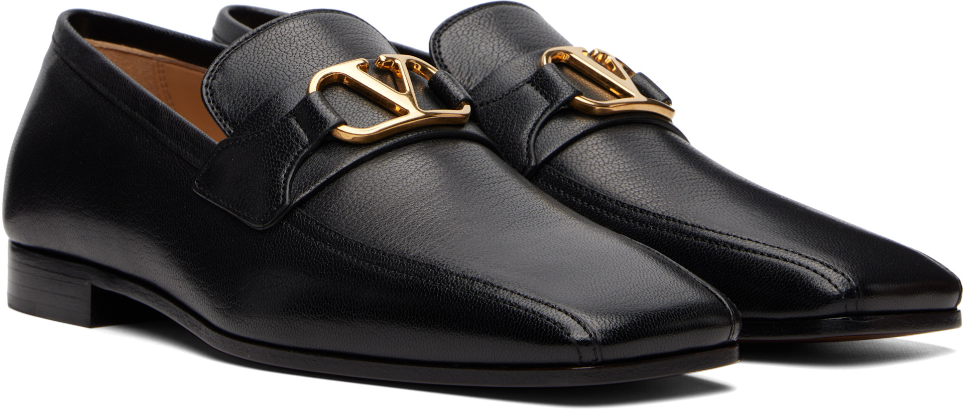 Valentino Garavani: ブラック VLogo Signature キッドスキン