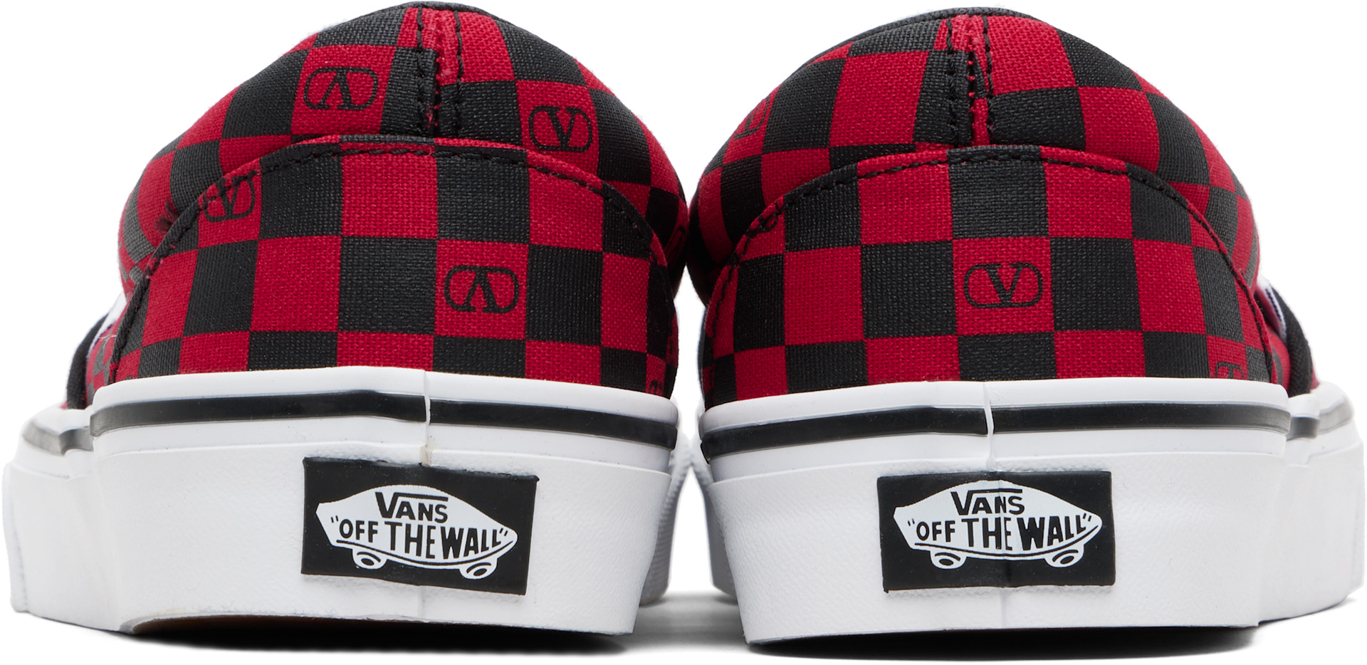 Valentino Garavani: Red & Black Vans Edition VLogo Checkerboard