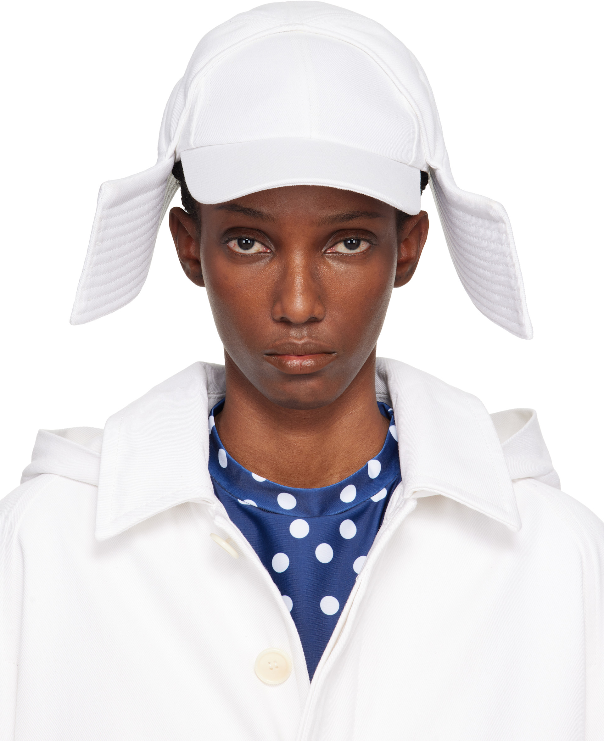 ハット Jean Paul GAULTIER BUCKET HAT Jean Paul Gaultier: White 'The Sailor Bucket' Cap | SSENSE
