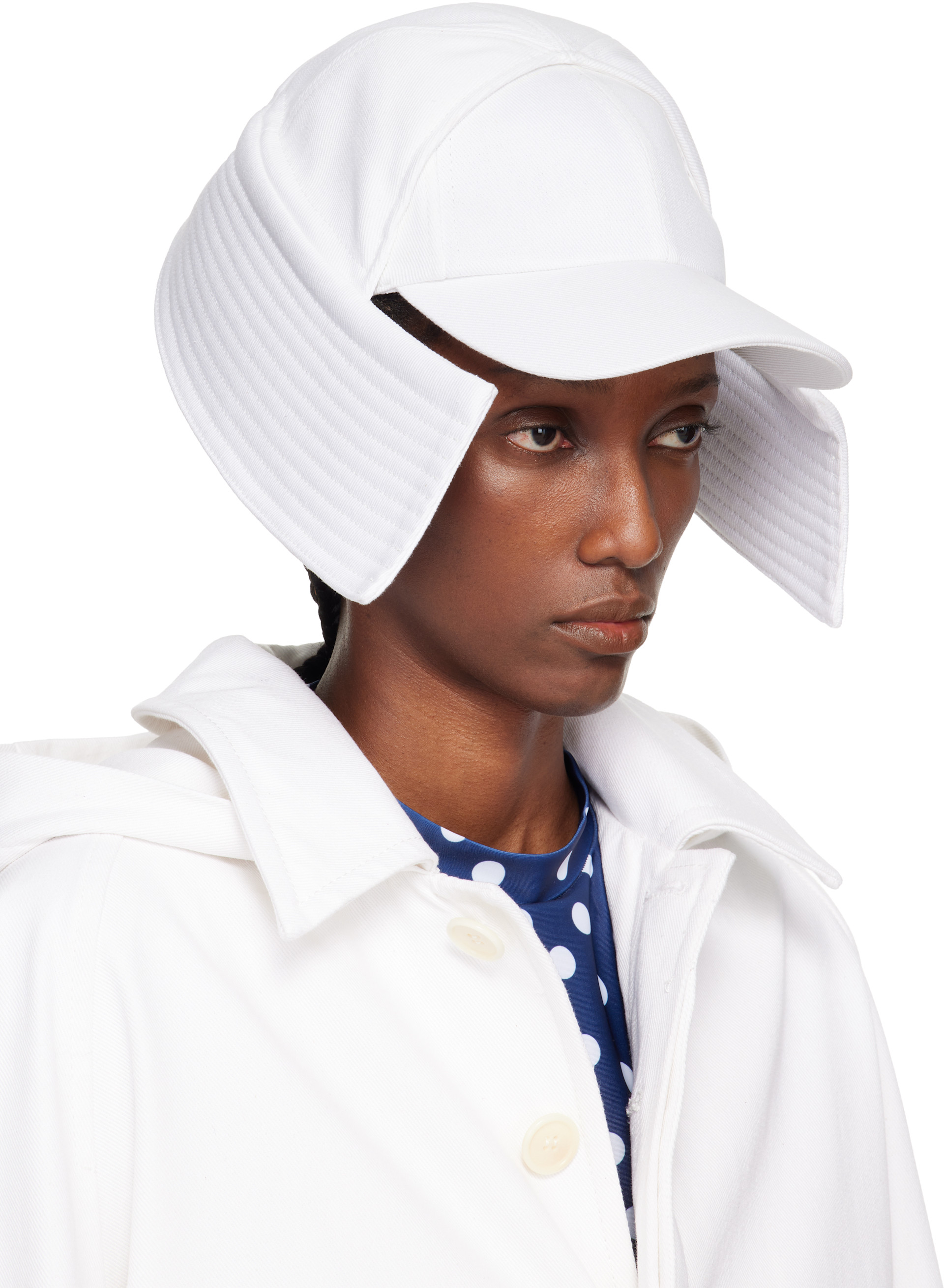 Jean Paul Gaultier: White 'The Sailor Bucket' Cap | SSENSE