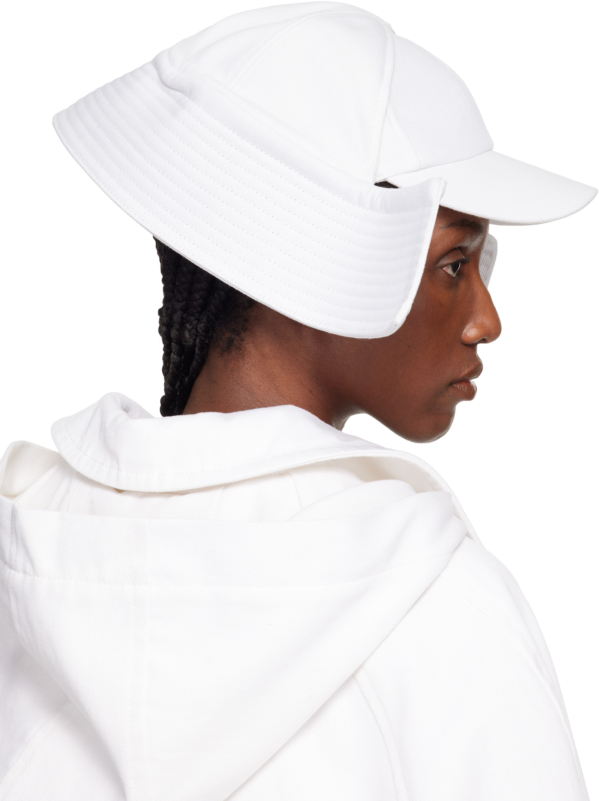 Jean Paul Gaultier: White 'The Sailor Bucket' Cap | SSENSE Canada