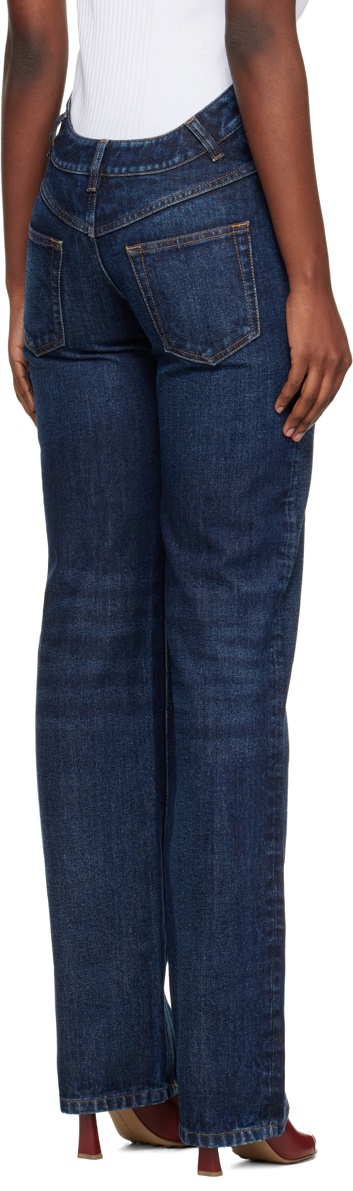 Jean Paul Gaultier: Blue 'The Curved' Jeans | SSENSE