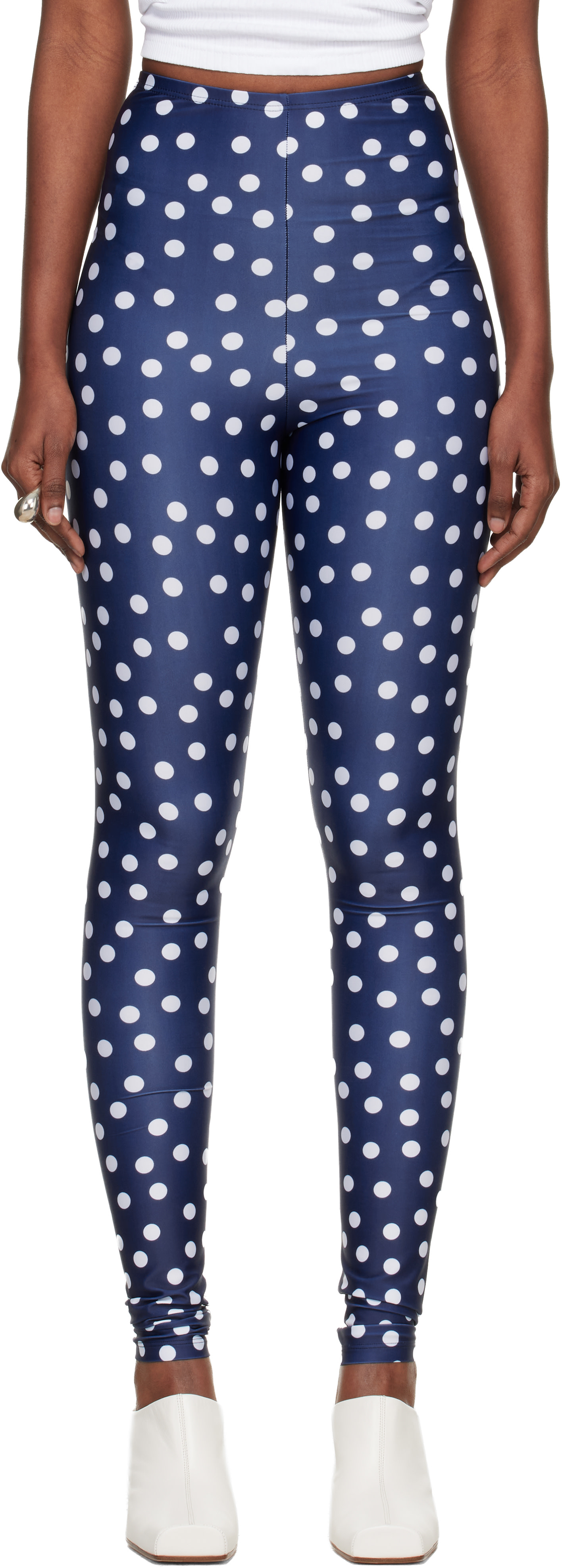 Jean Paul Gaultier: ネイビー 'The Polka-Dot' レギンス | SSENSE 日本