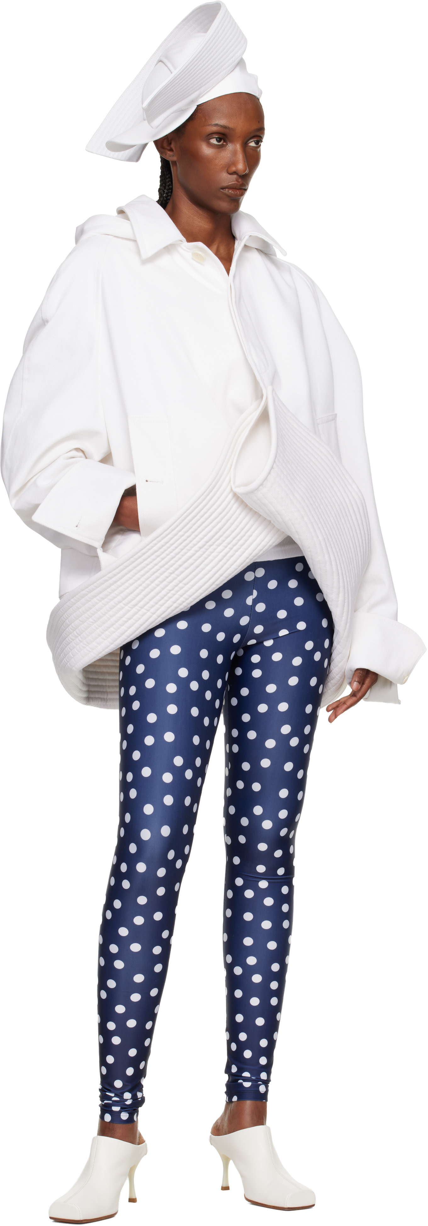Jean Paul Gaultier: ネイビー 'The Polka-Dot' レギンス | SSENSE 日本