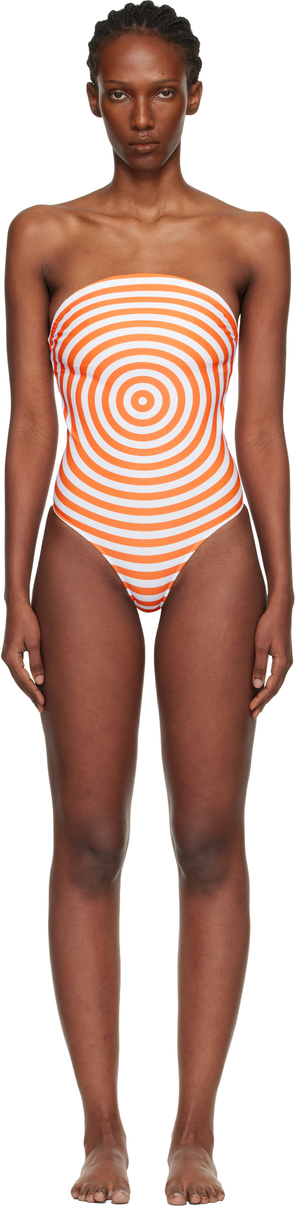 Jean Paul Gaultier: White & Orange 'The Target' Bodysuit | SSENSE