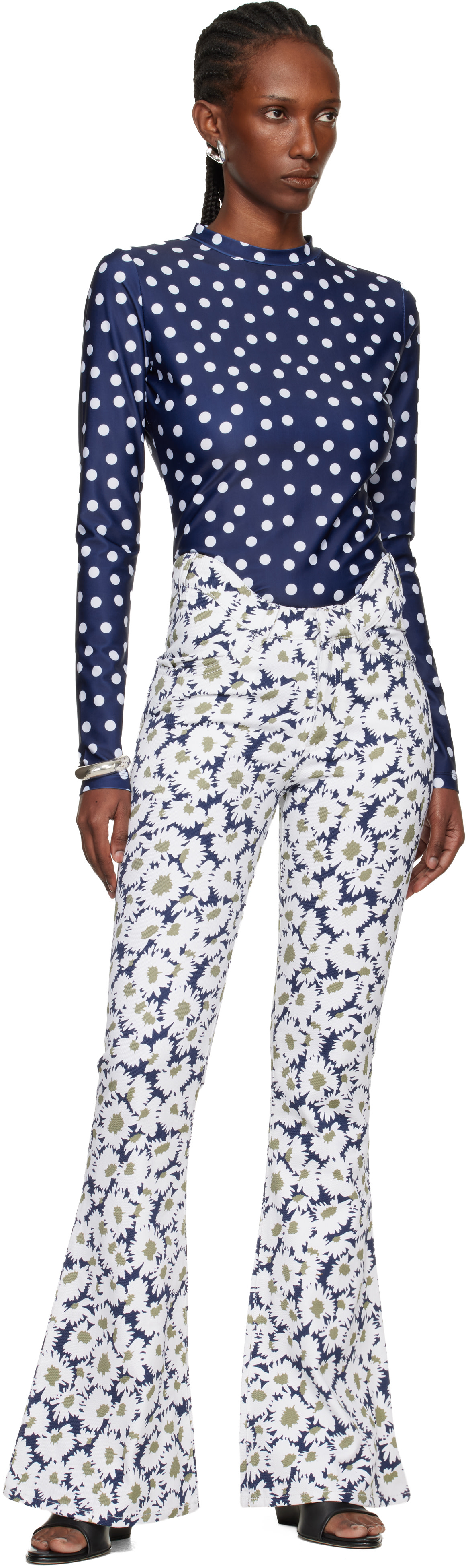 Jean Paul Gaultier: Navy 'The Polka-Dot' T-shirt | SSENSE Denmark