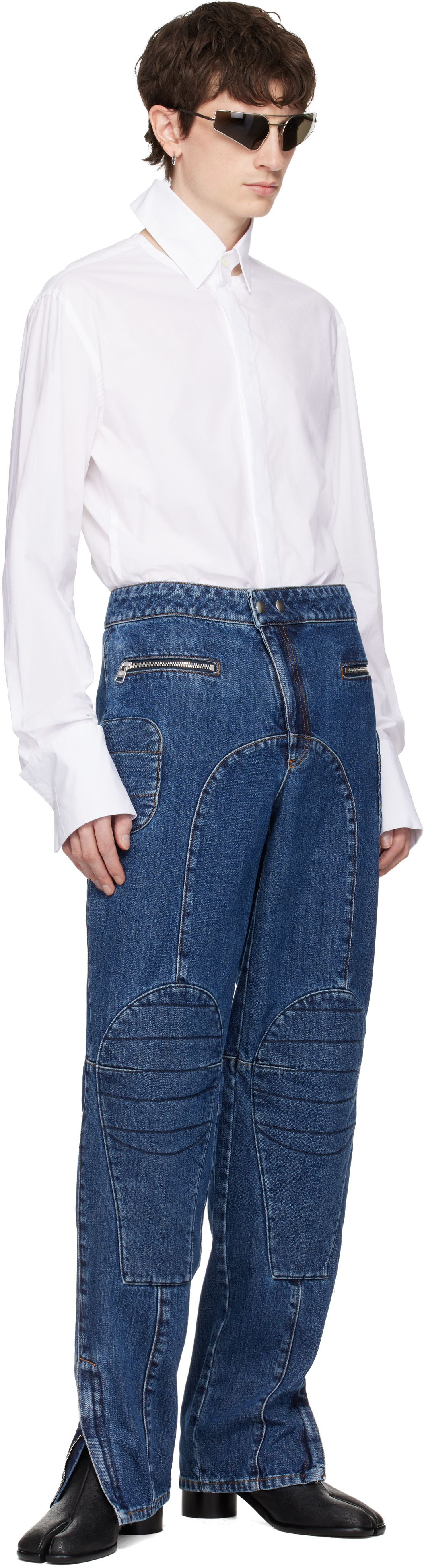 Jean Paul Gaultier - Jean bleu à patchwork