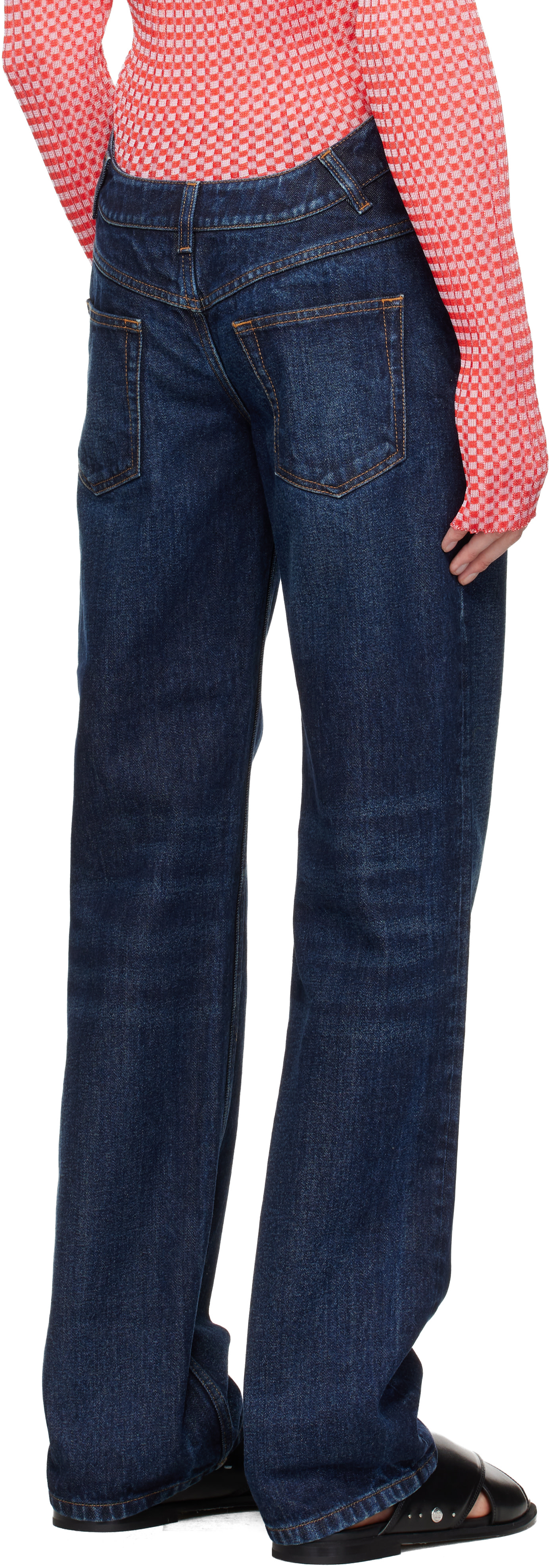 Jean Paul Gaultier: Blue 'The Curved Denim' Jeans | SSENSE