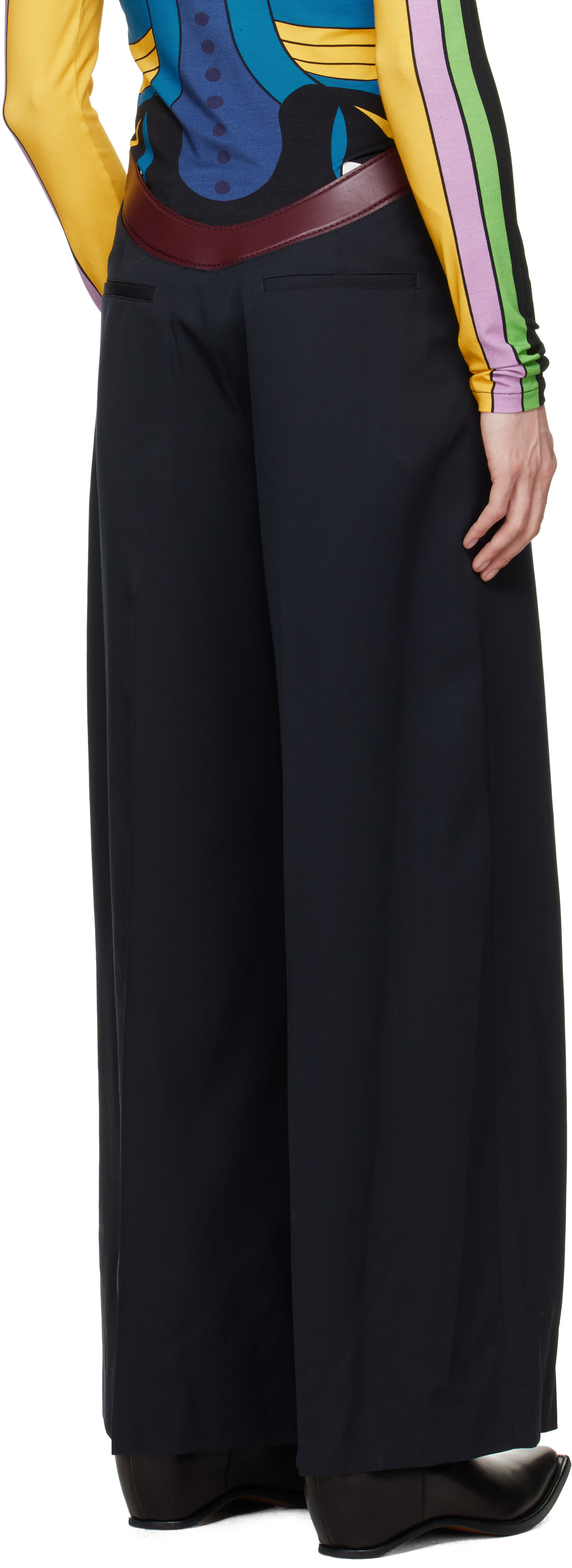 Jean Paul Gaultier: Navy 'The Curved Suit' Trousers | SSENSE Canada