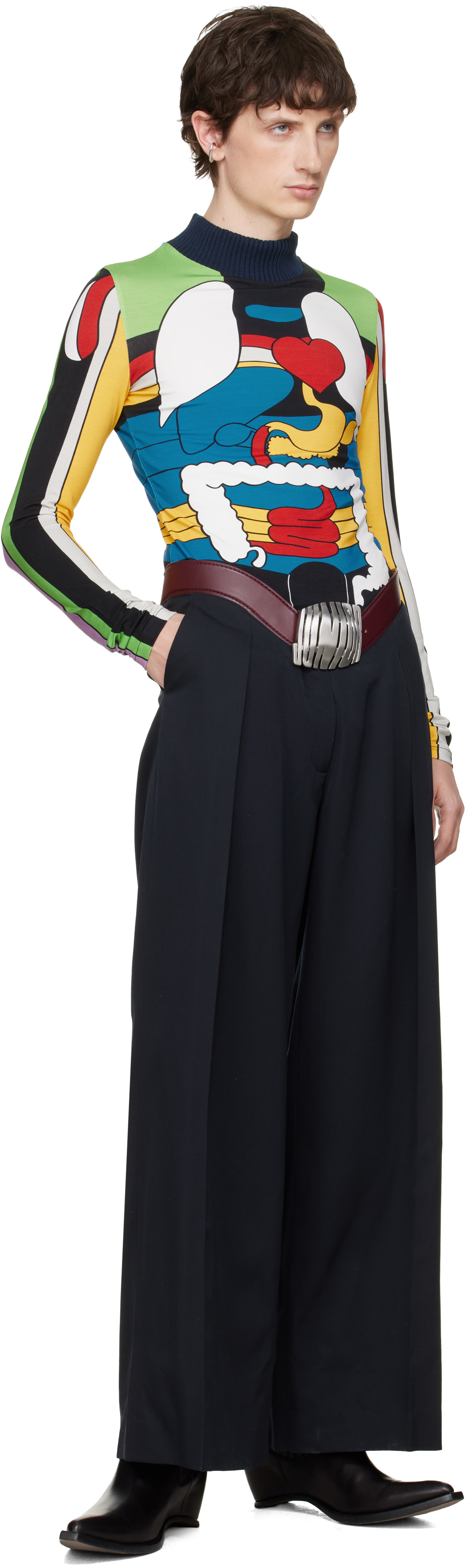 Jean Paul Gaultier: Navy 'The Curved Suit' Trousers | SSENSE Canada