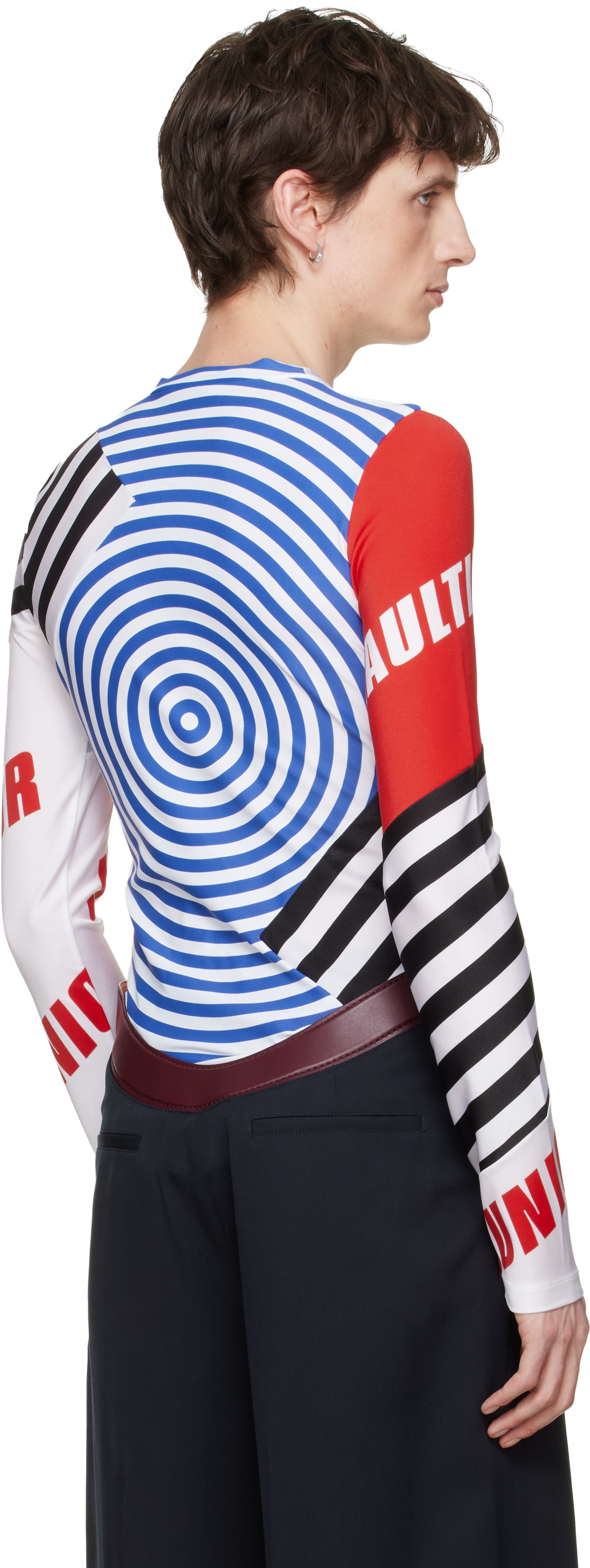 Jean Paul Gaultier: White & Black 'The Junior Gaultier' Top | SSENSE