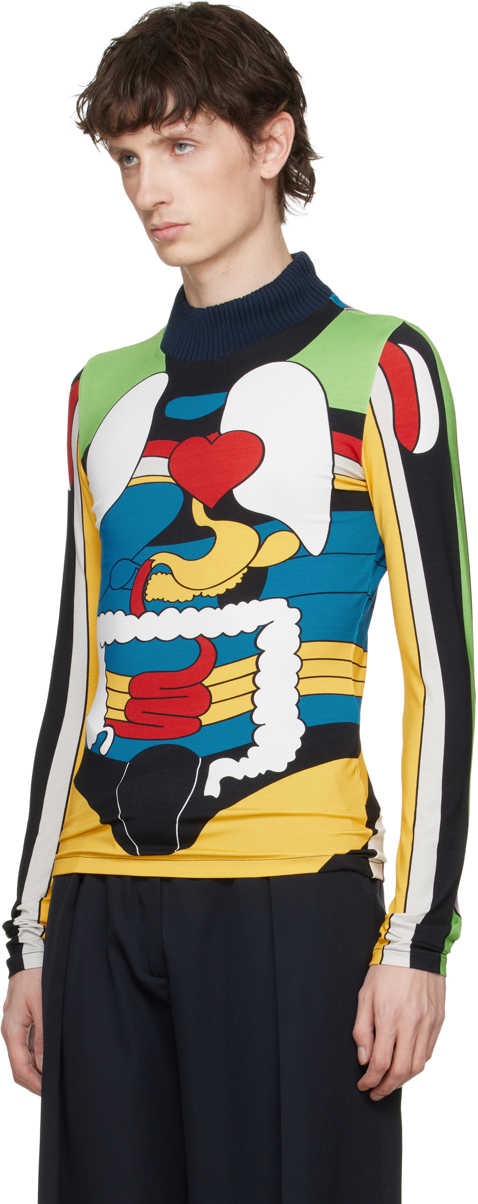 Jean Paul Gaultier: Multicolor 'The Body Map Organ' Top | SSENSE