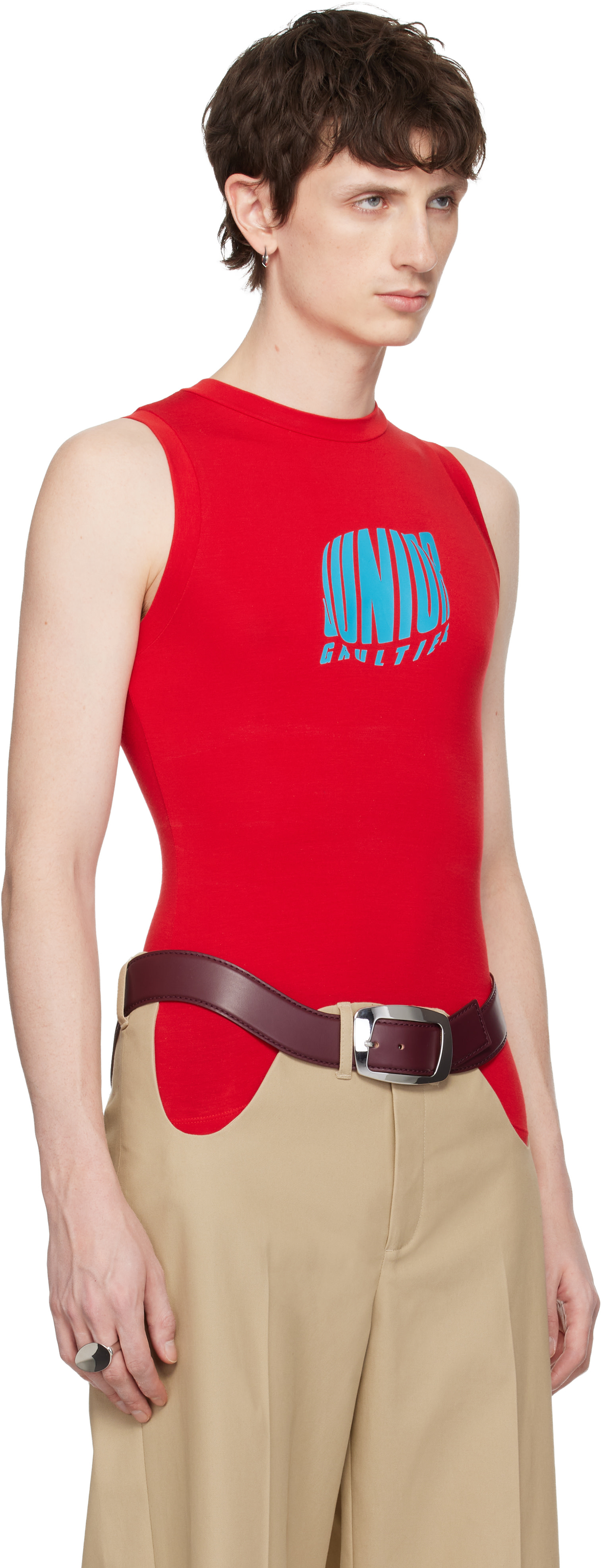 Jean Paul Gaultier: Red 'The Junior Gaultier' Tank Top | SSENSE