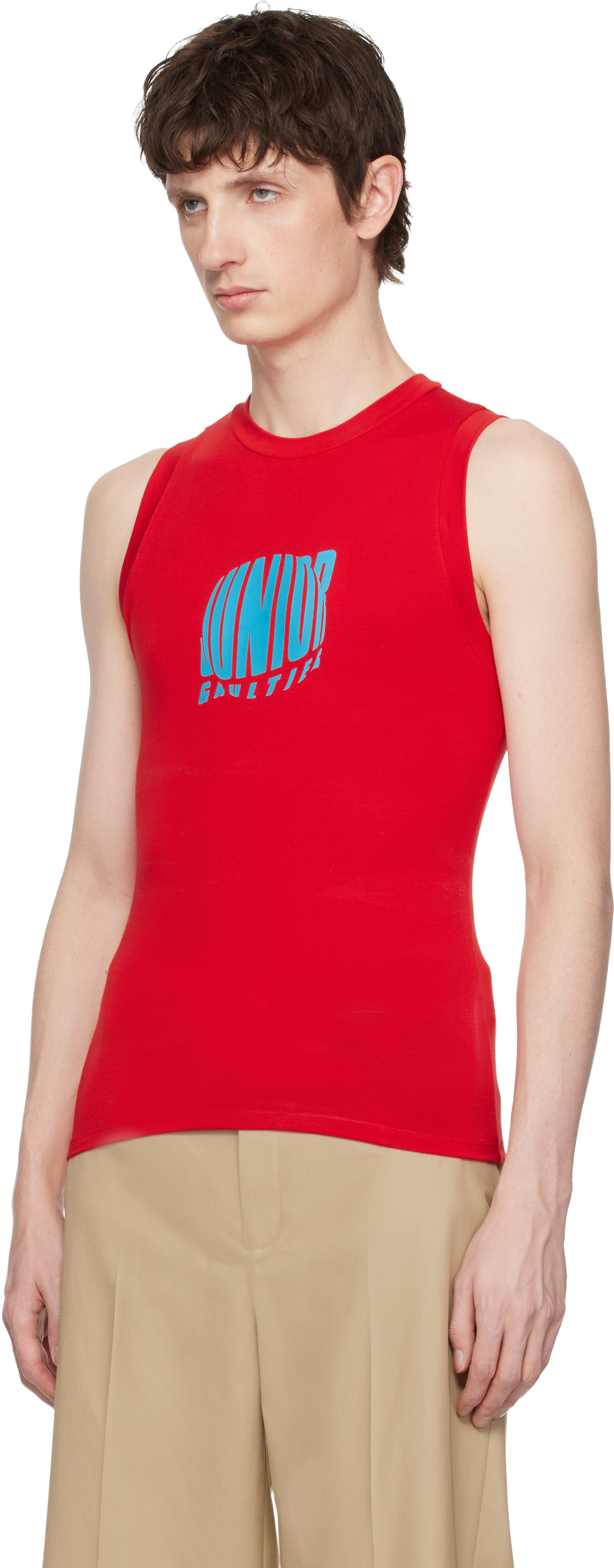 Jean Paul Gaultier: Red 'The Junior Gaultier' Tank Top | SSENSE