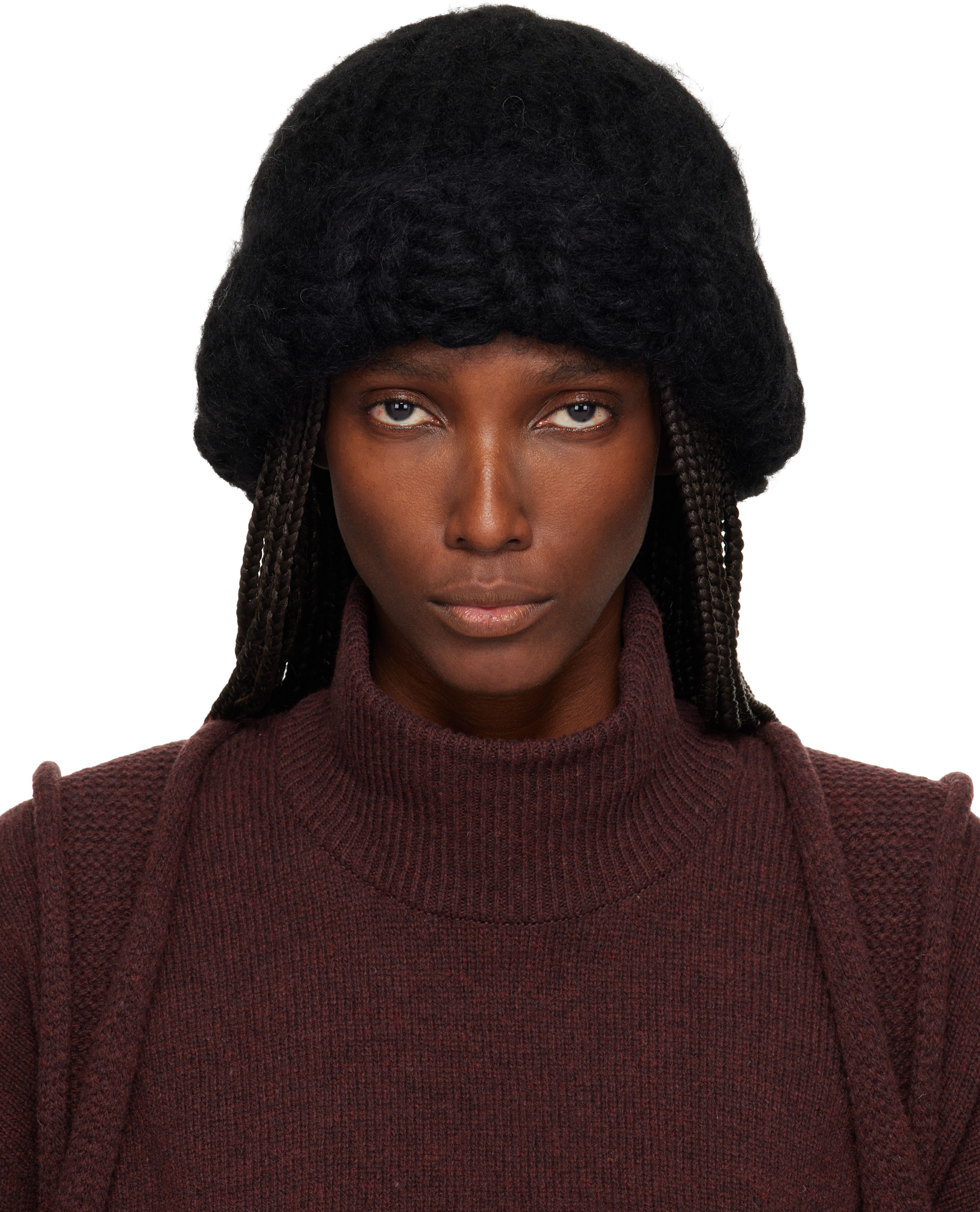 ISSEY MIYAKE: Black November Silk Mohair Beanie | SSENSE