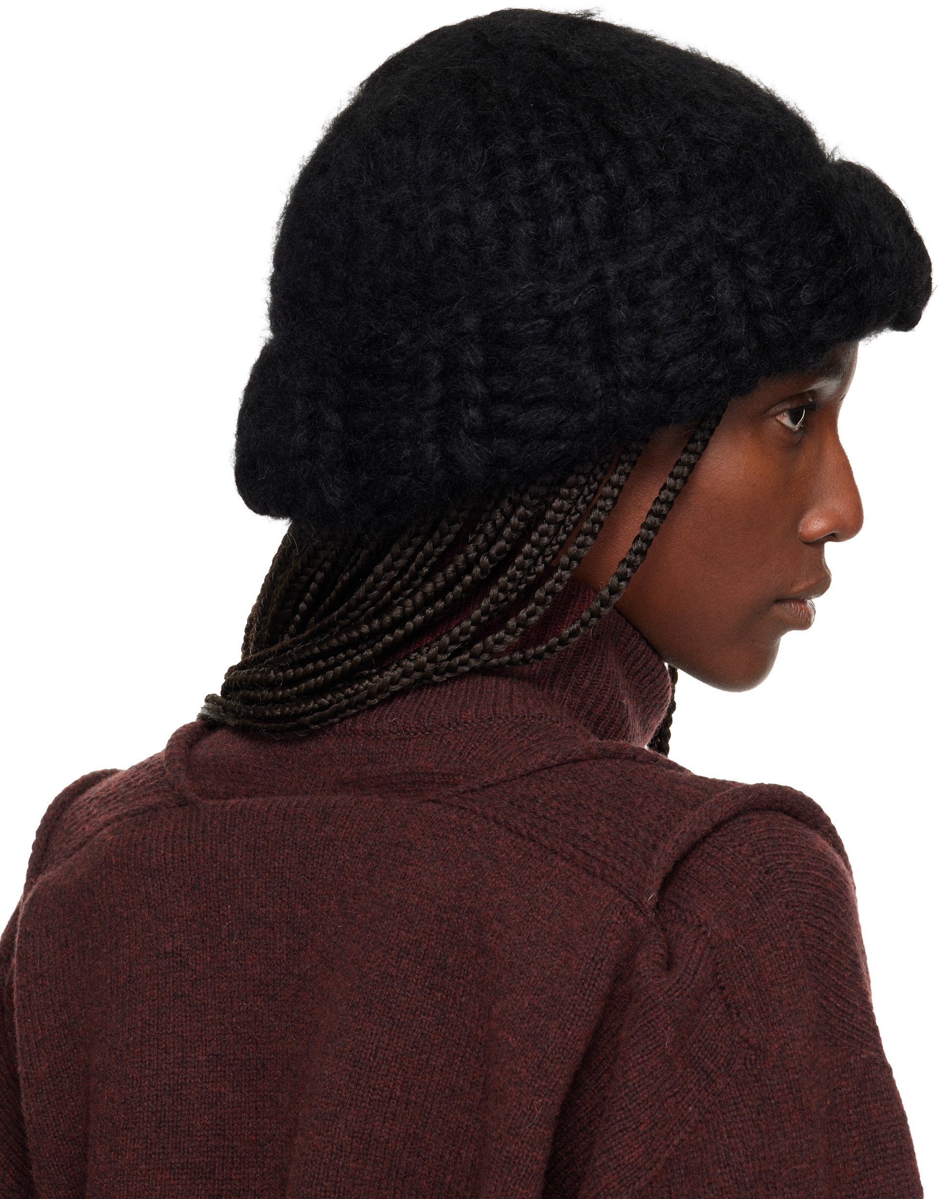 ISSEY MIYAKE: Black November Silk Mohair Beanie | SSENSE United