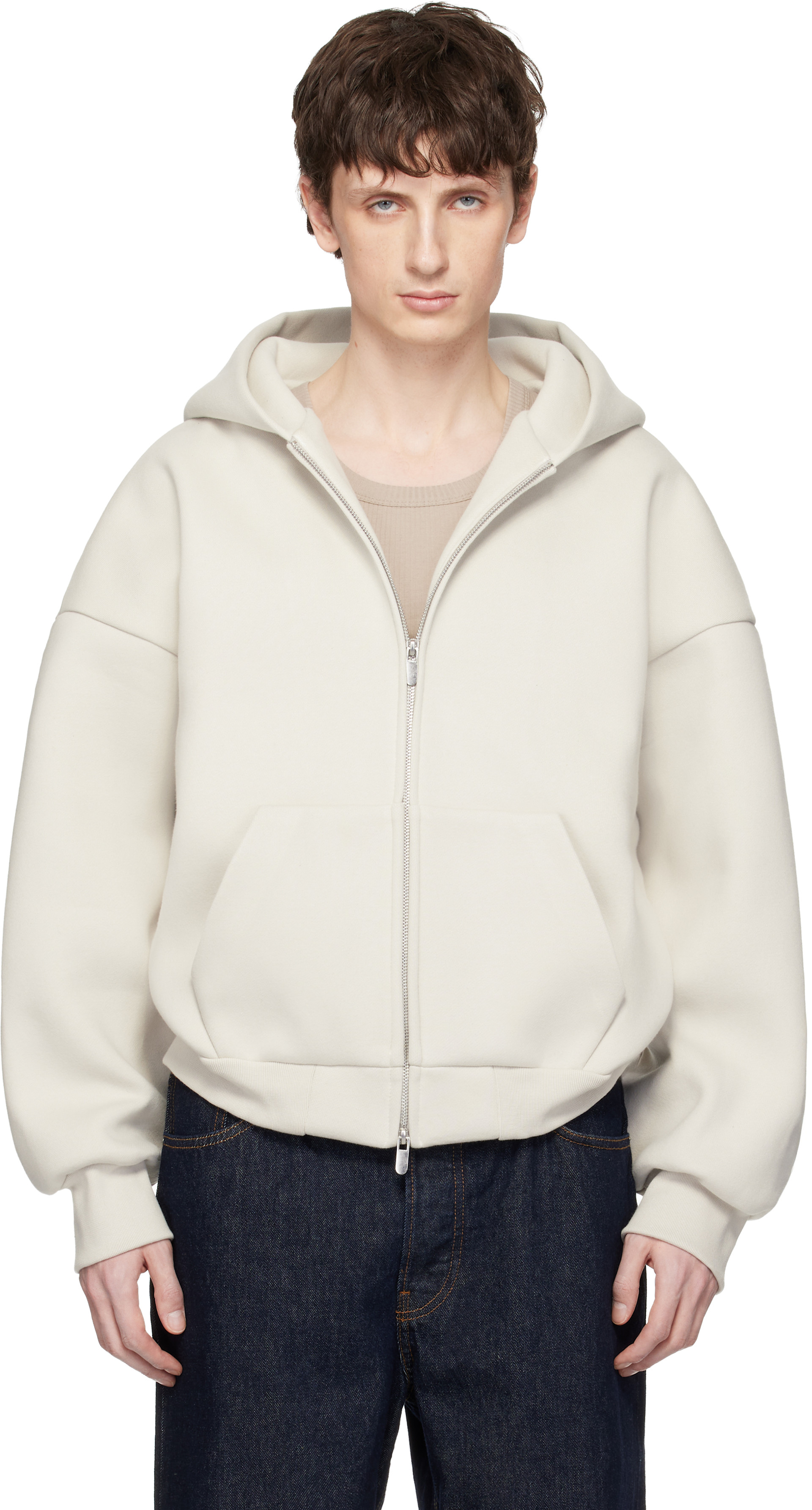 Seventh - Pull à capuche V2 blanc cassé à glissière