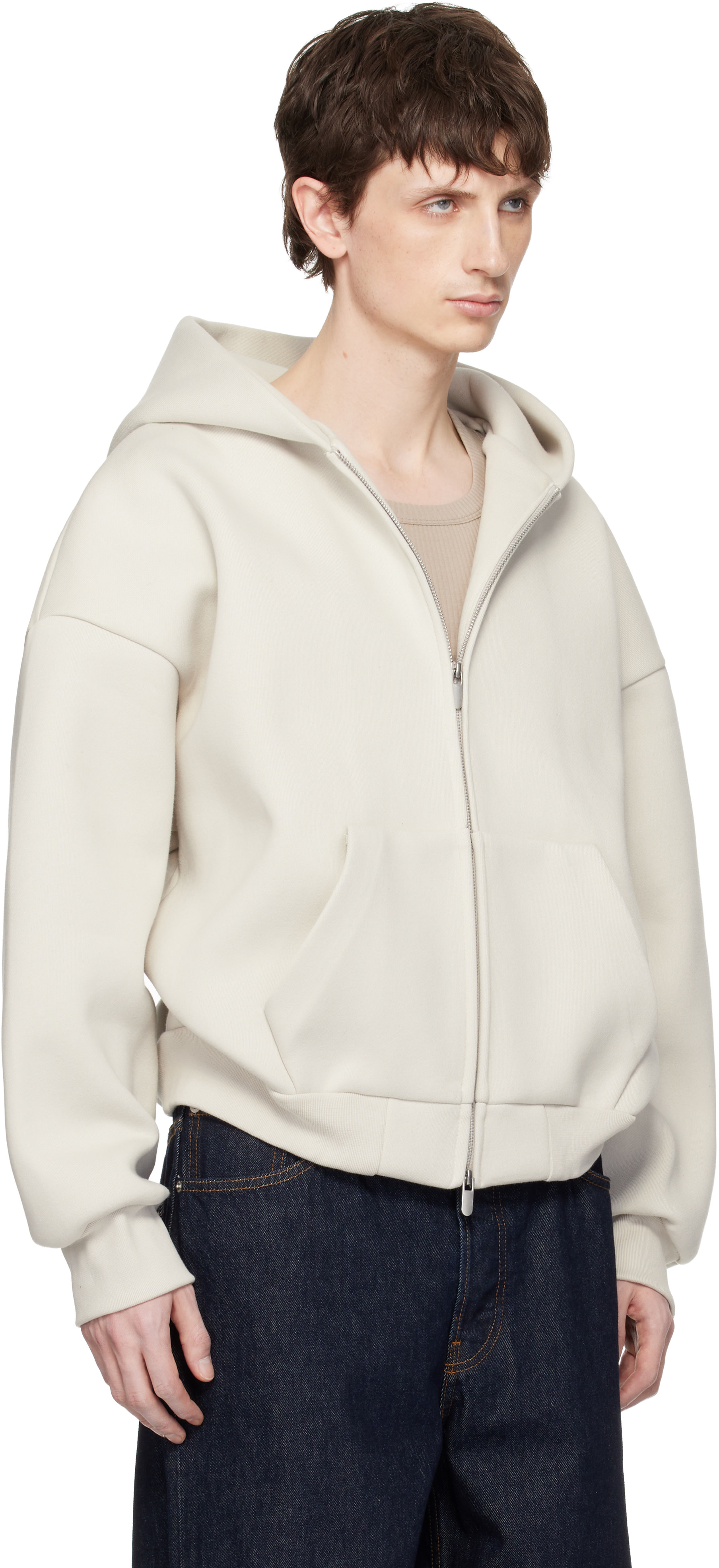 Seventh - Pull à capuche V2 blanc cassé à glissière