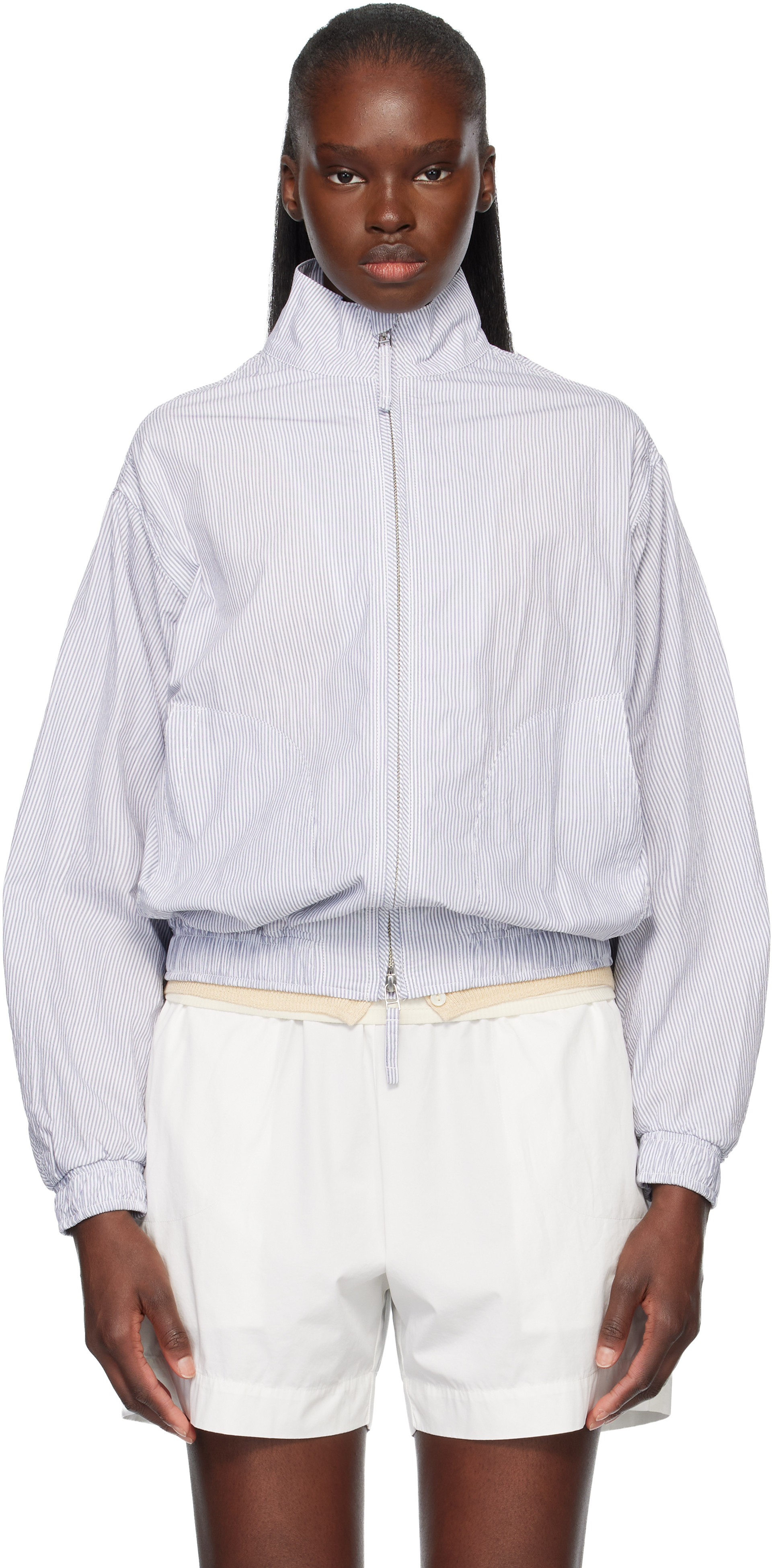 Nothing Written - Blouson Harrington Panny blanc et gris