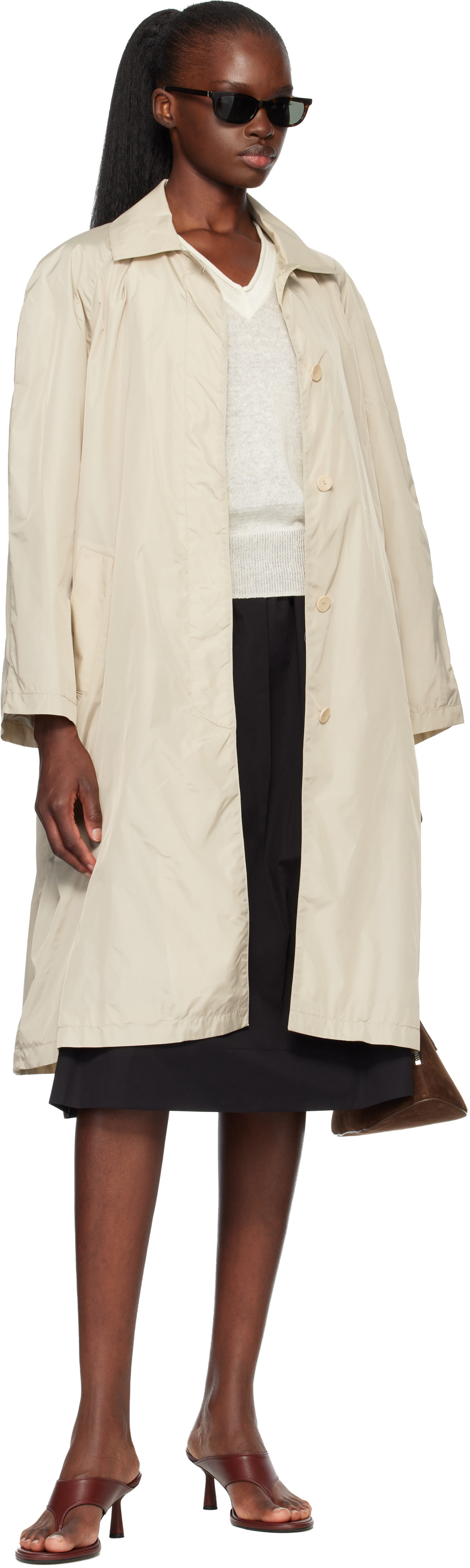 Nothing Written: Beige Urban Nylon Trench Coat | SSENSE Mexico
