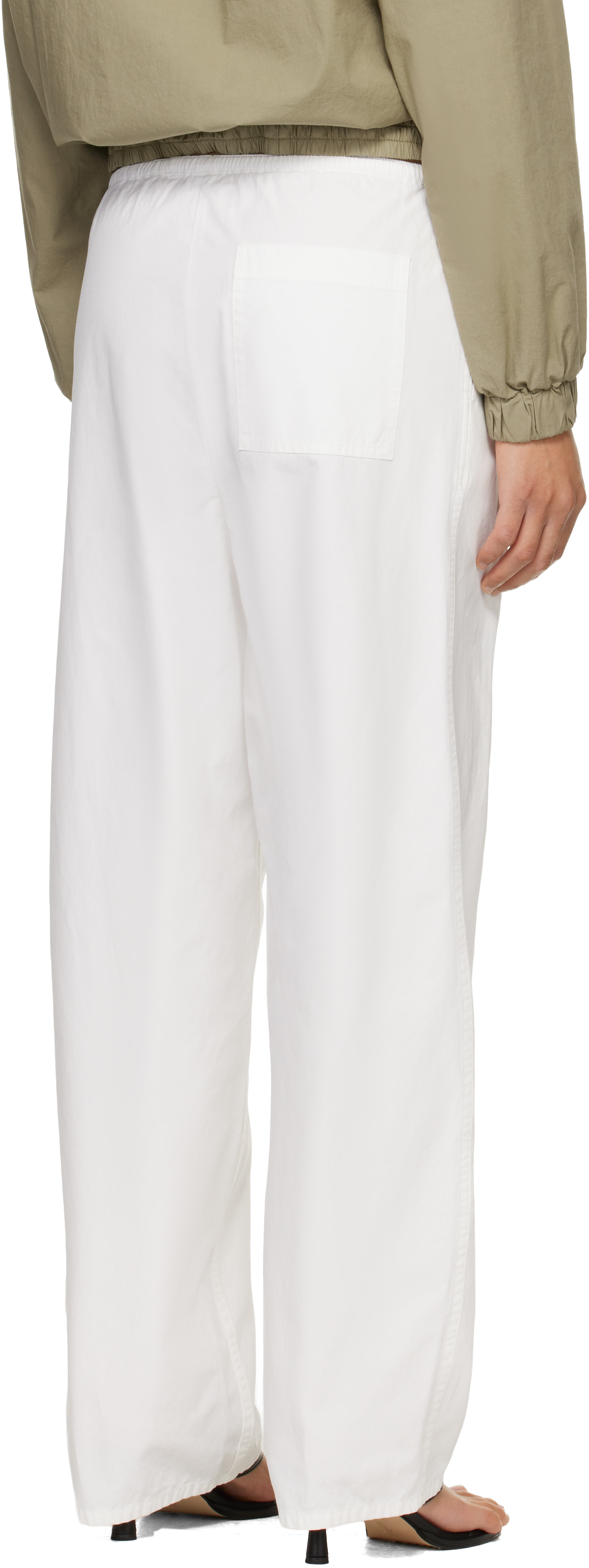 Nothing Written - White Lazy Cotton Drawstring Lounge Pants