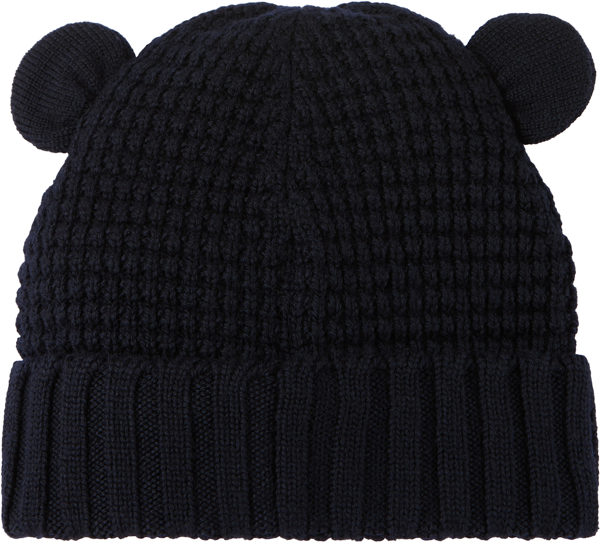 Moncler Enfant: ベビー｜ネイビー Teddy Bear Ears ウール ビーニー