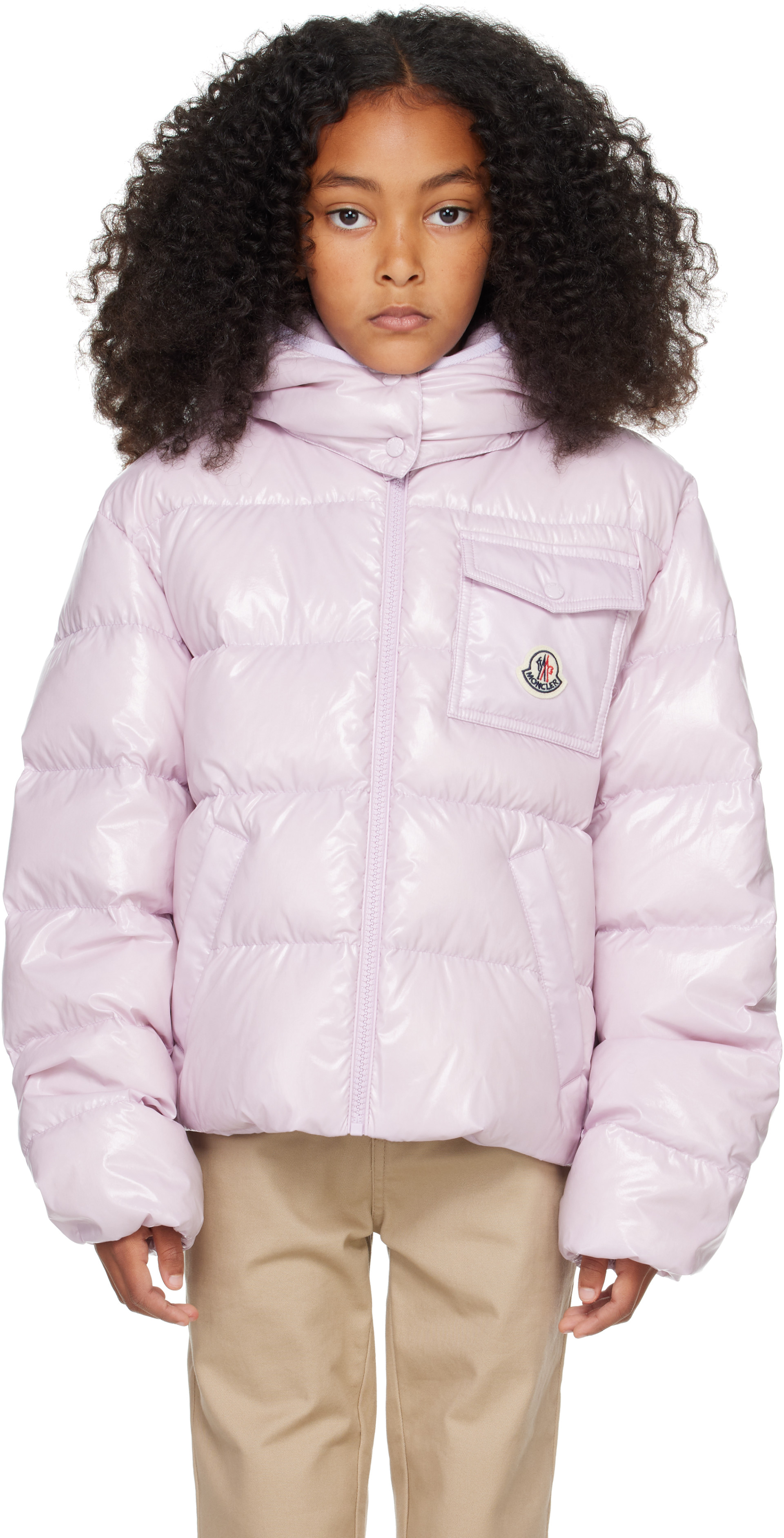 Moncler Enfant - Big Kids Pink Andro Hooded Short Down Jacket