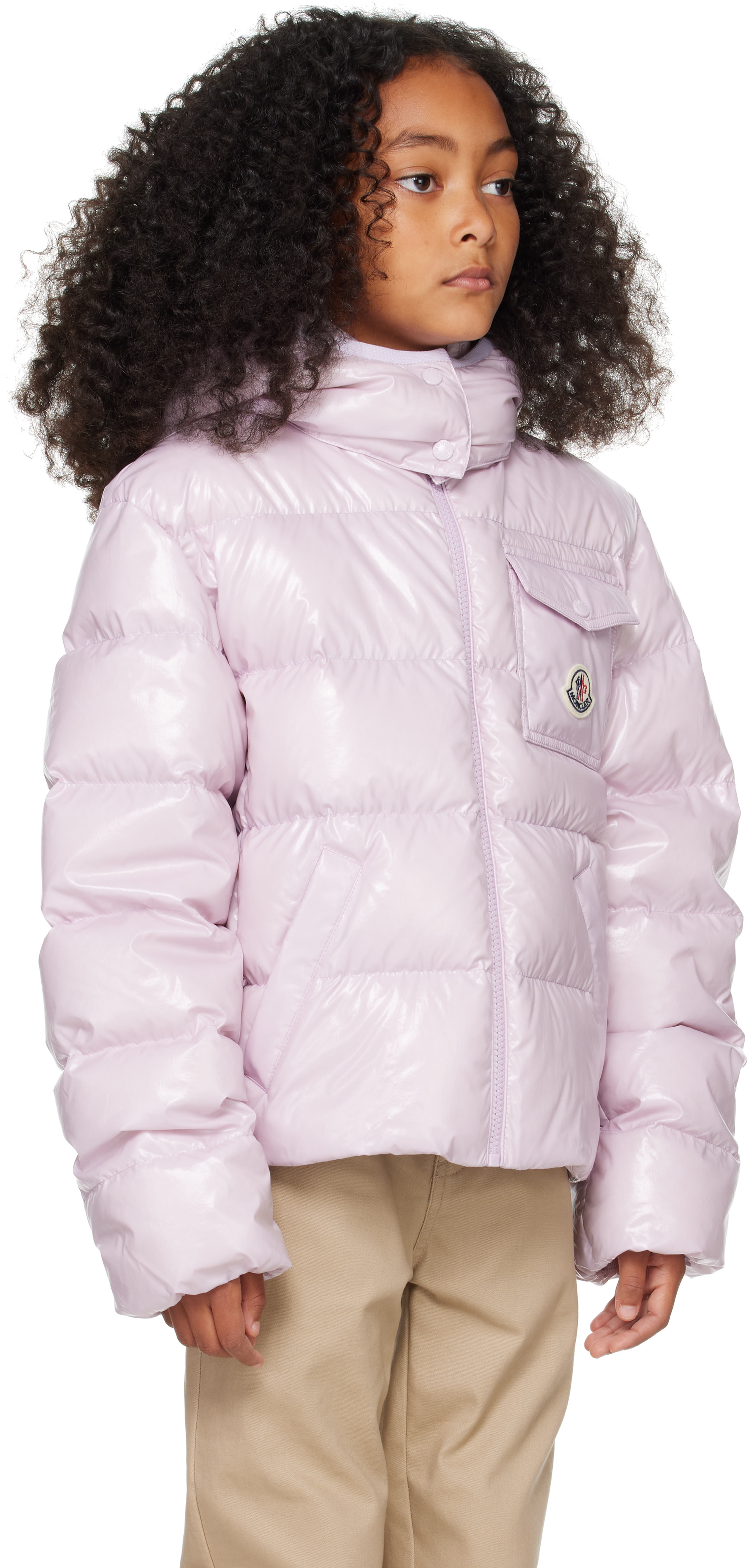 Moncler Enfant - Big Kids Pink Andro Hooded Short Down Jacket
