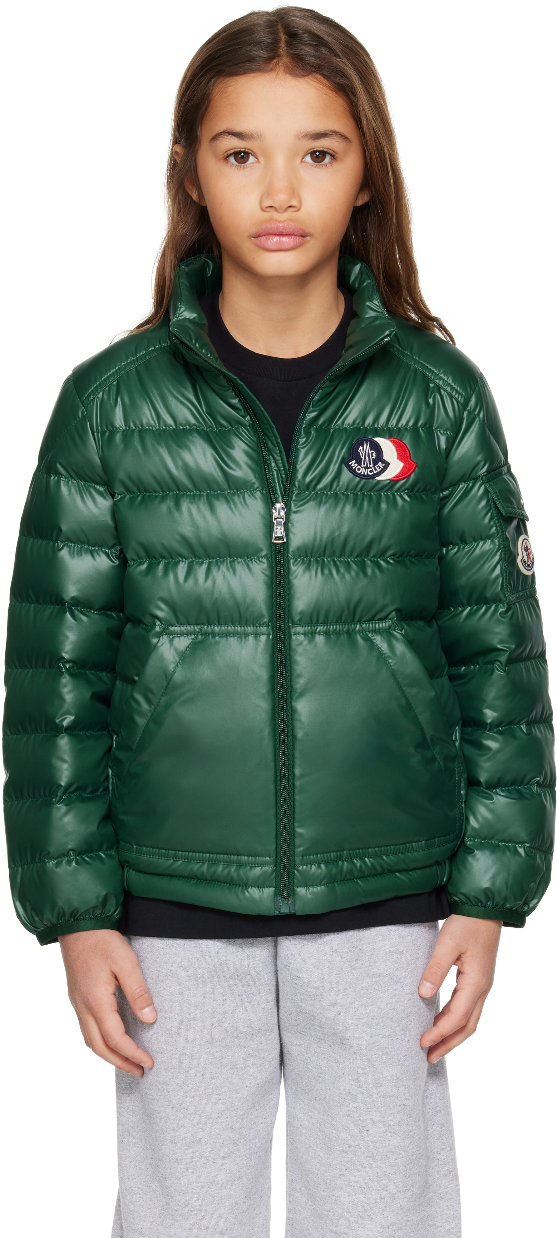 Moncler Enfant: Big Kids Green Bengi Down Jacket | SSENSE