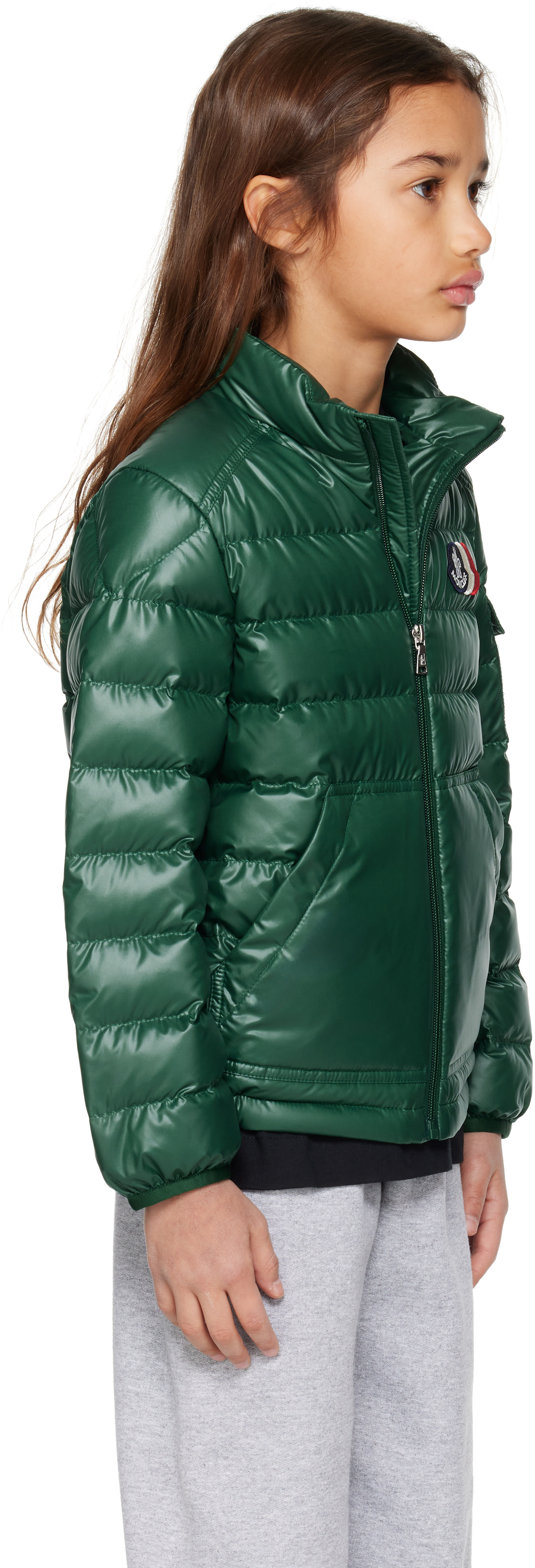 Moncler Enfant: Big Kids Green Bengi Down Jacket | SSENSE