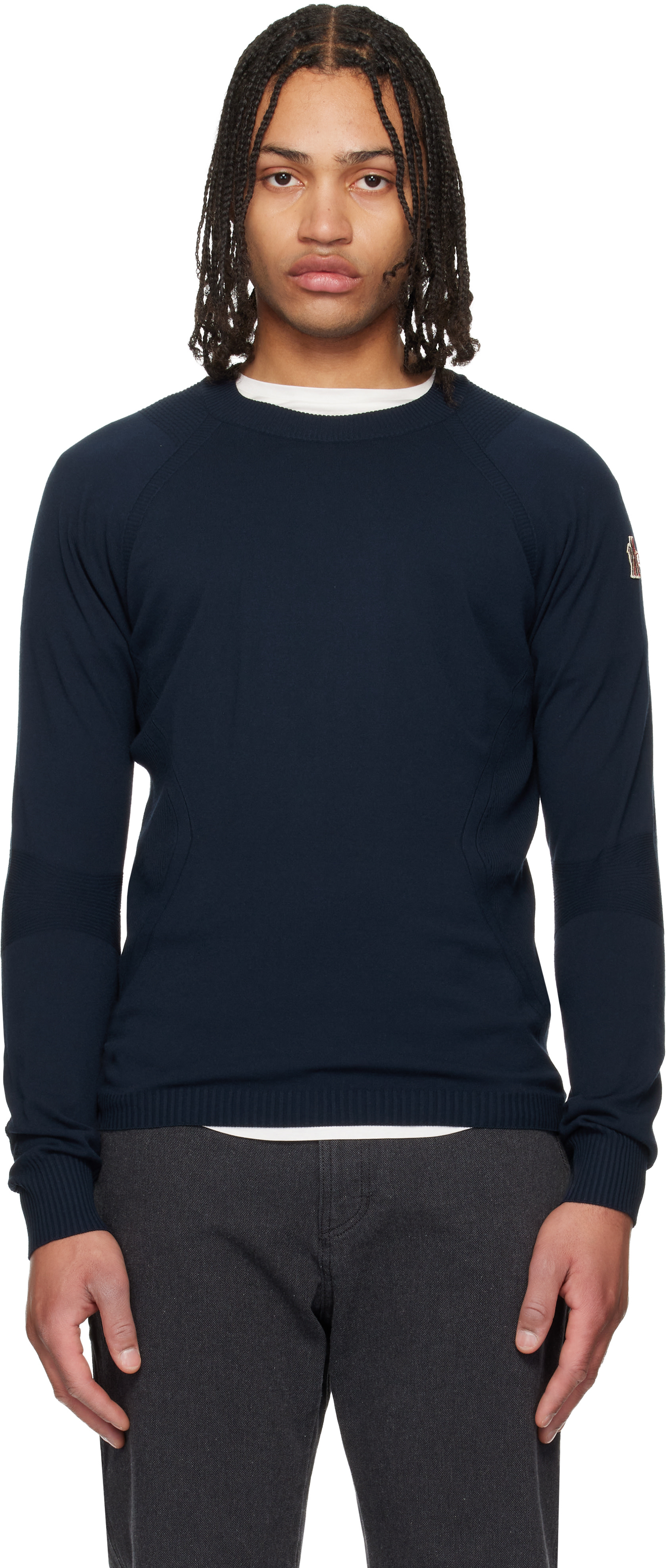 Moncler Grenoble - 네이비 크루넥 스웨터