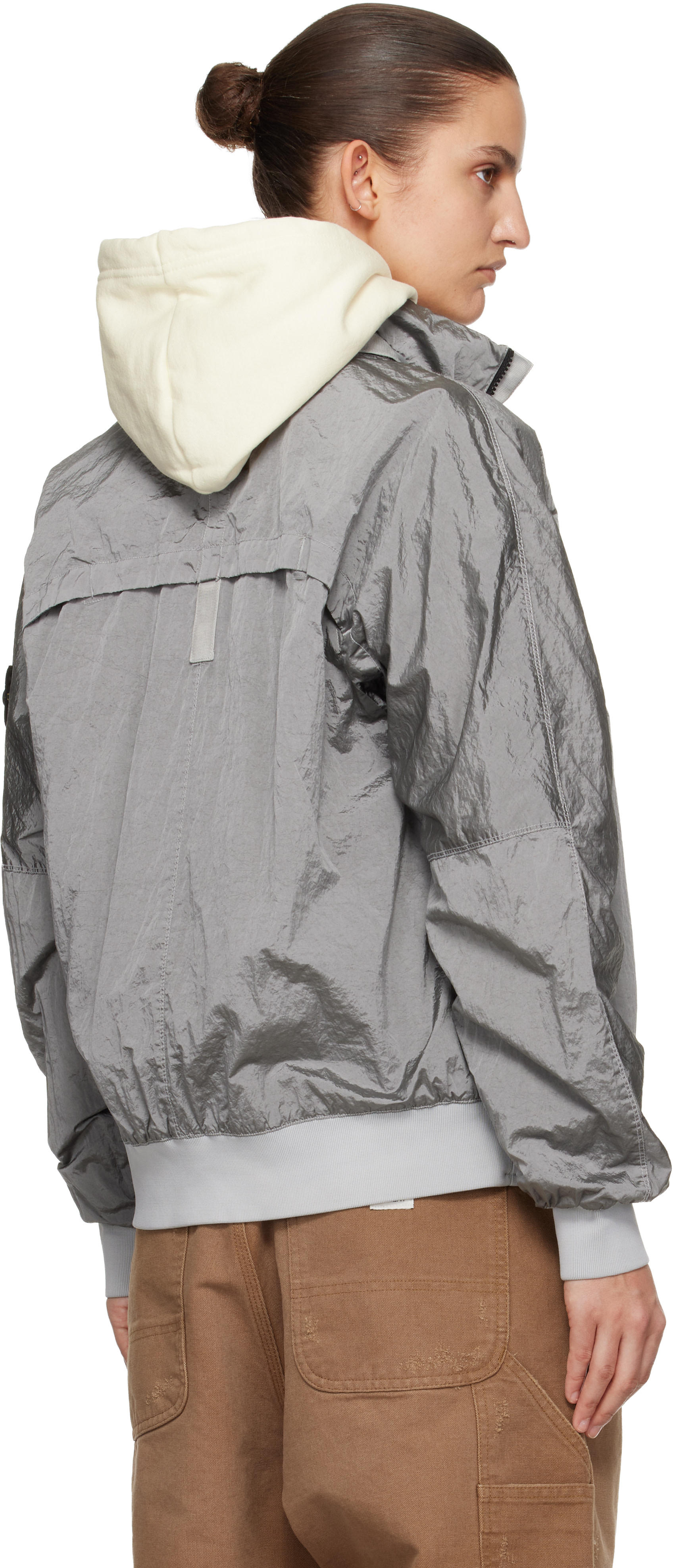 Stone Island: グレー 4100064 Nylon Metal ECONYL Watro-TC ボンバー