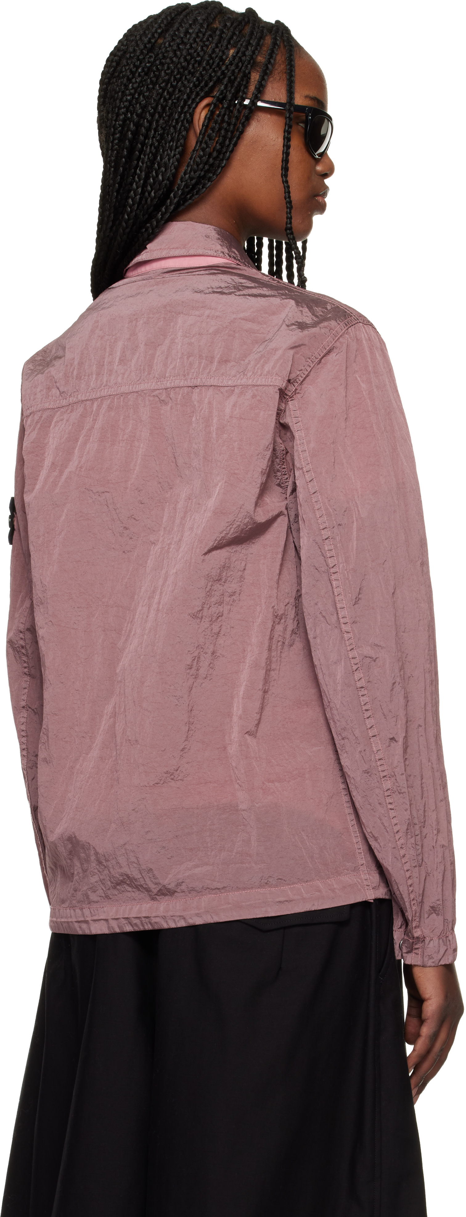 Stone Island: Pink 1200038 Nylon Metal ECONYL Jacket | SSENSE