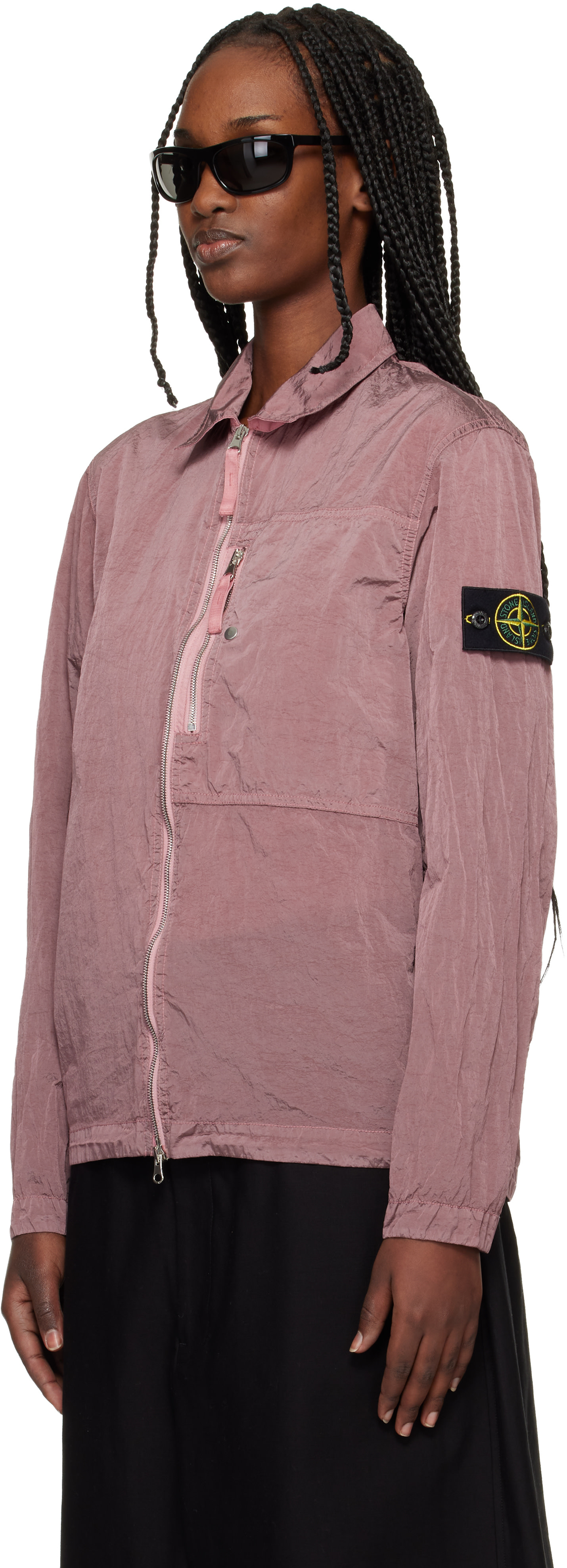 Stone Island: Pink 1200038 Nylon Metal ECONYL Jacket | SSENSE
