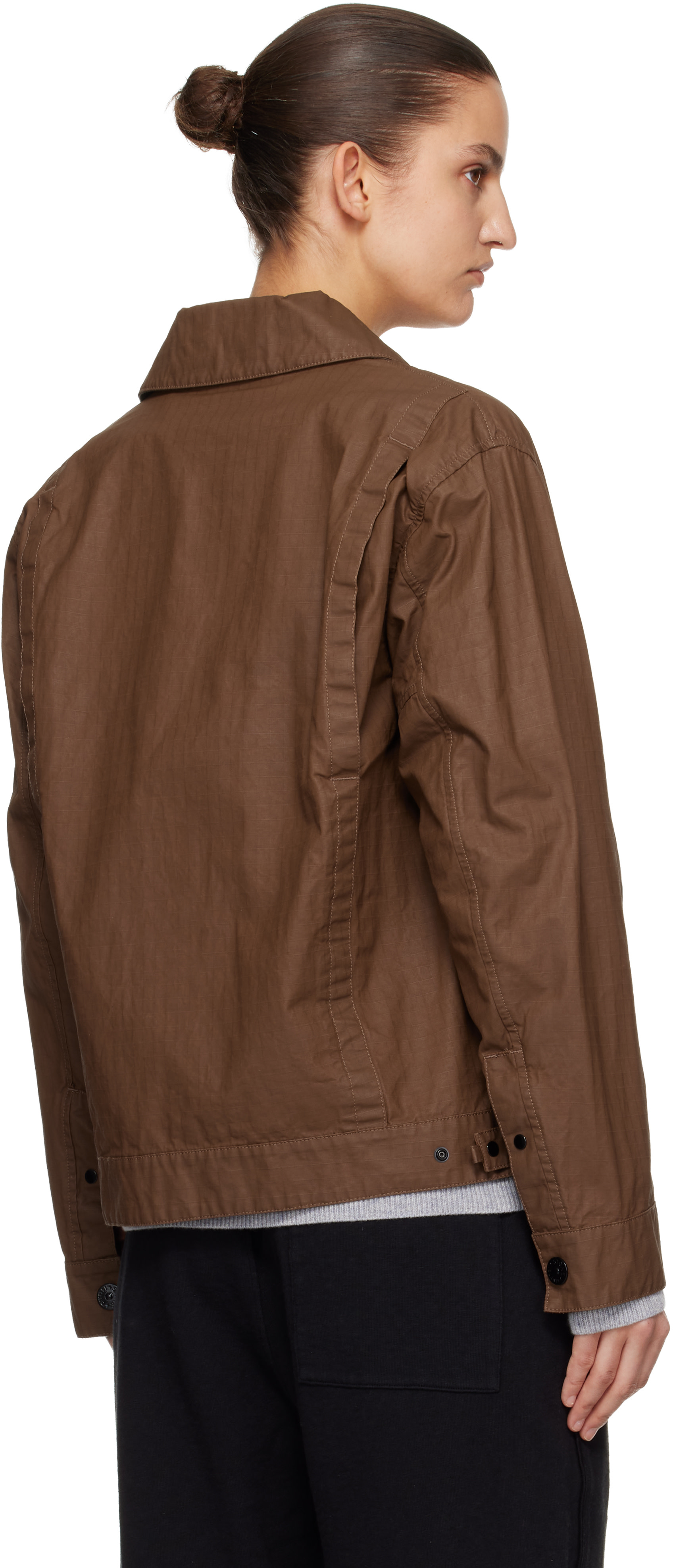 Stone Island: ブラウン 4100010 Double-Coated Cotton Ripstop 