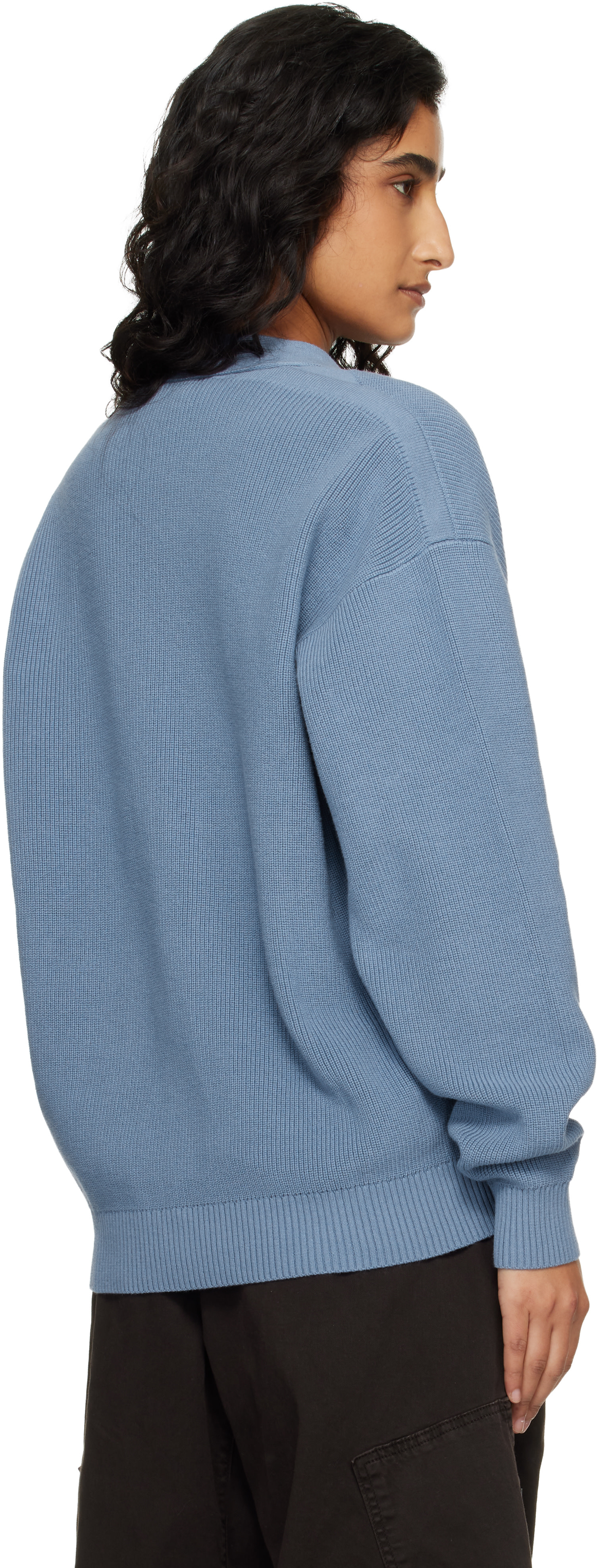 Stone Island: ブルー 5100009 Ribbed Soft Organic Cotton