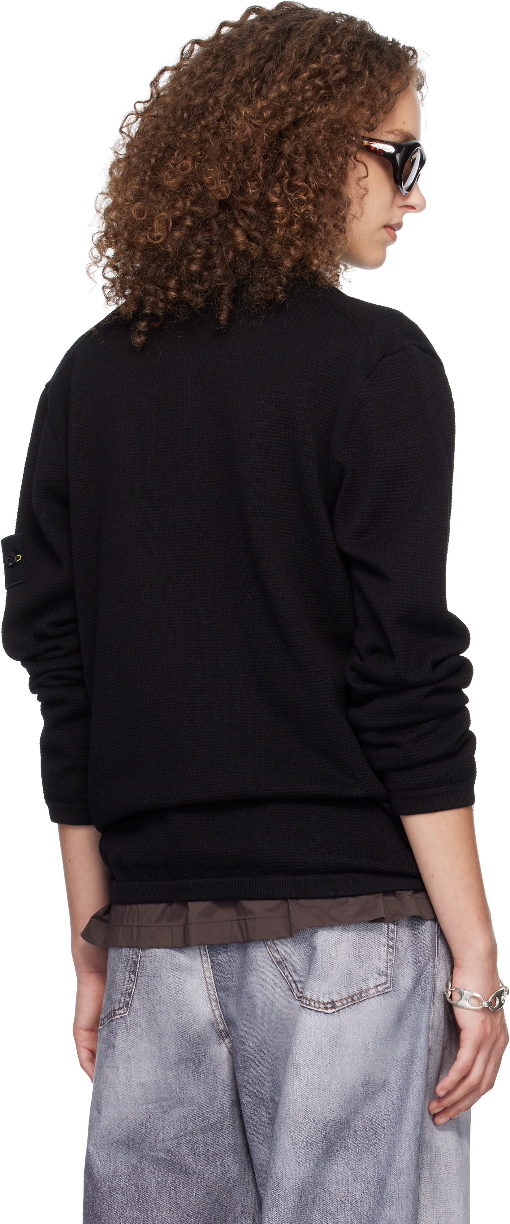 Stone Island: ブラック 5100024 Micro Stitch Soft Organic Cotton