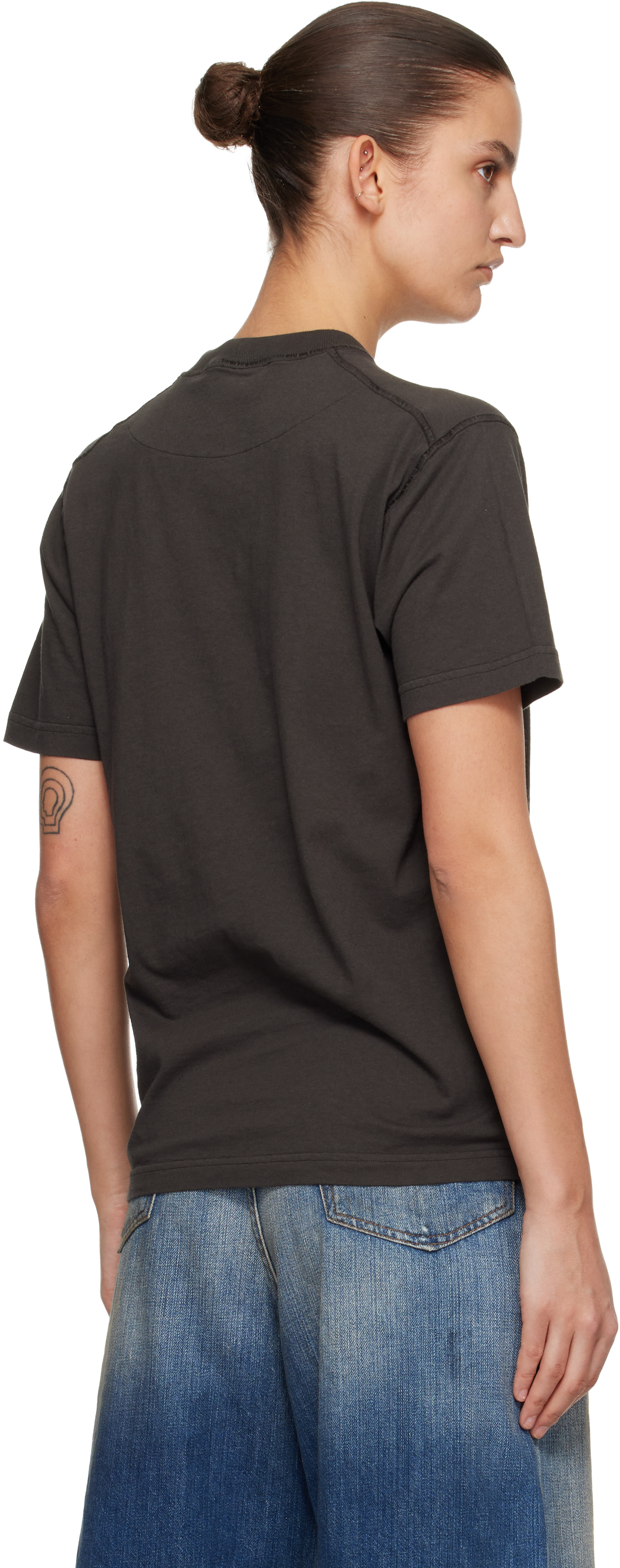 Stone Island: Gray 2100026 Organic Cotton Jersey 'Fissato' Effect