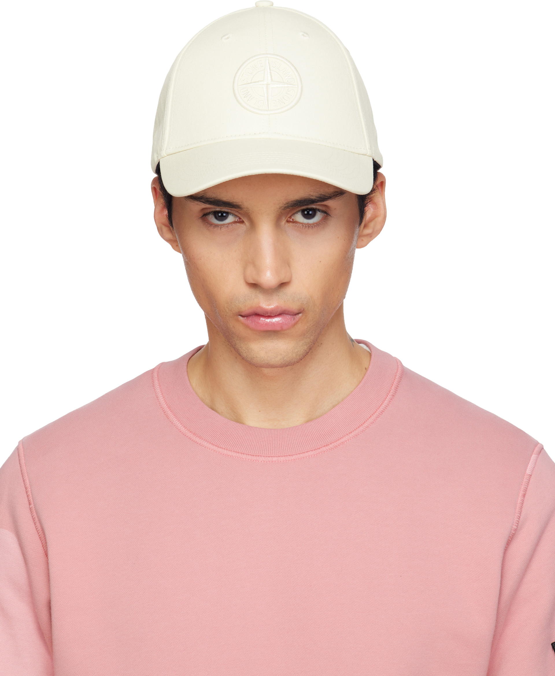 Stone Island - 오프 화이트 9100013 코튼 렙 볼캡
