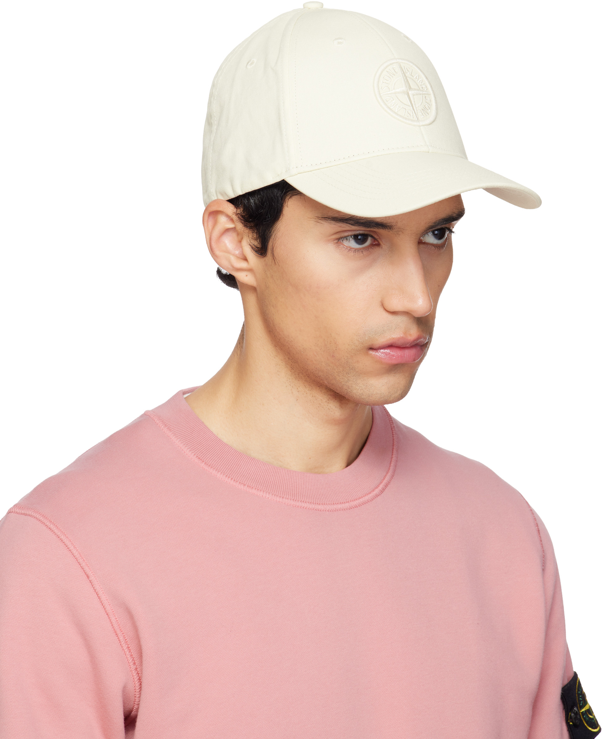 Stone Island - 오프 화이트 9100013 코튼 렙 볼캡