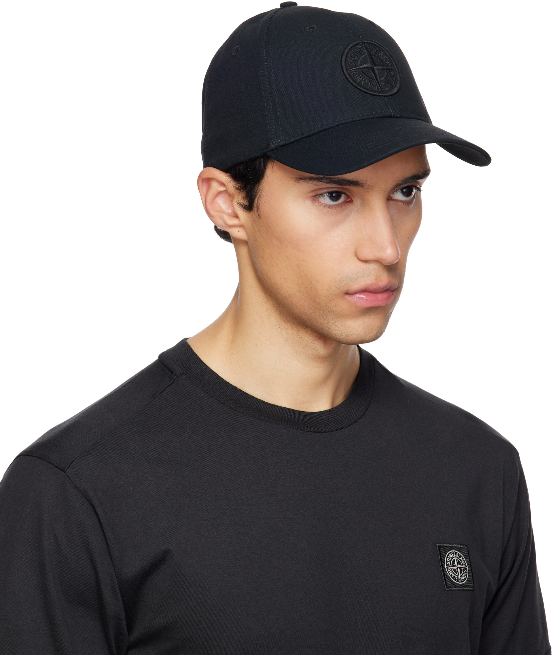 Stone Island: Black 9100013 Cotton Reps Cap | SSENSE